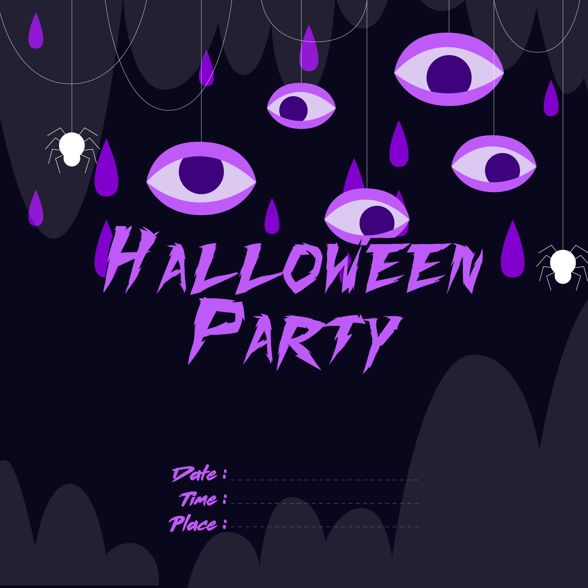 Dark Halloween Party Free Flyer Template