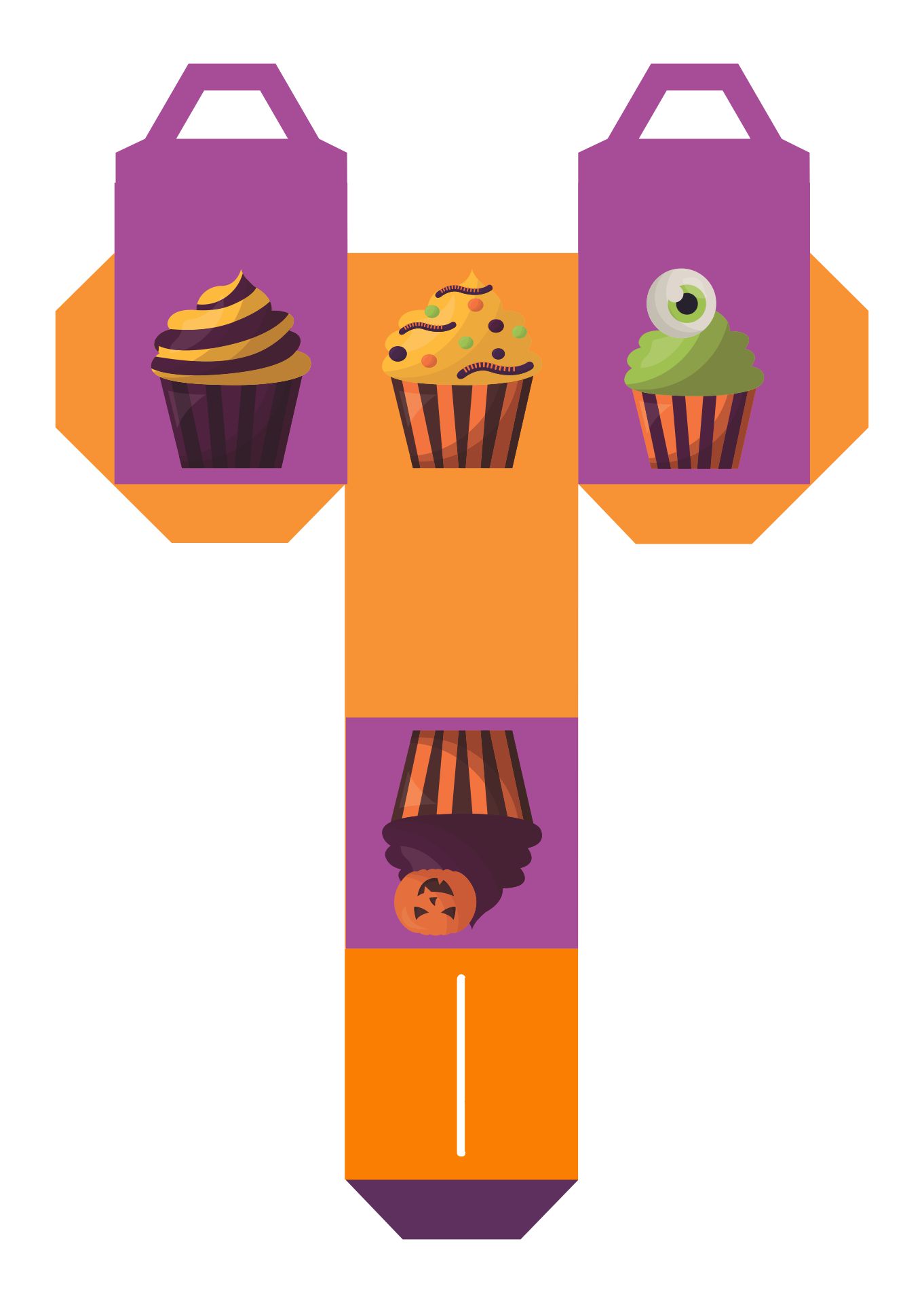 Digital Printable Halloween Cupcake Box Party Favor Cupcake