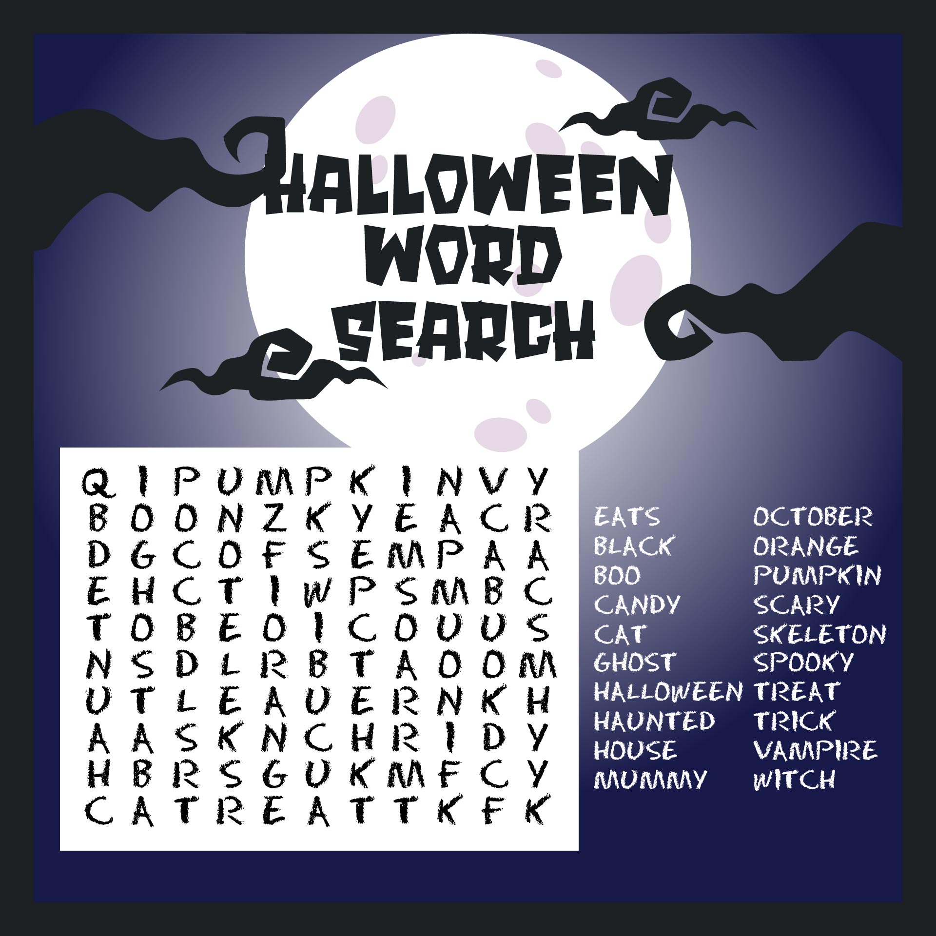 Free Halloween Word Search Printables For All Ages