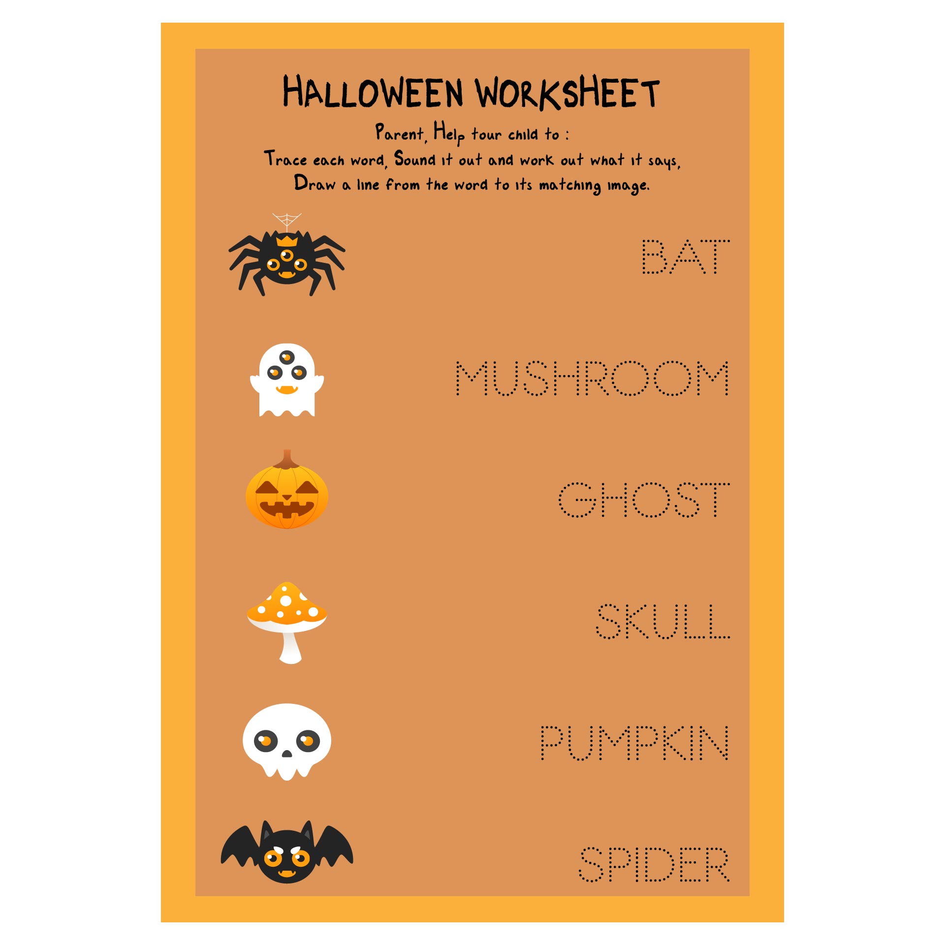 Free Kindergarten Halloween Worksheets