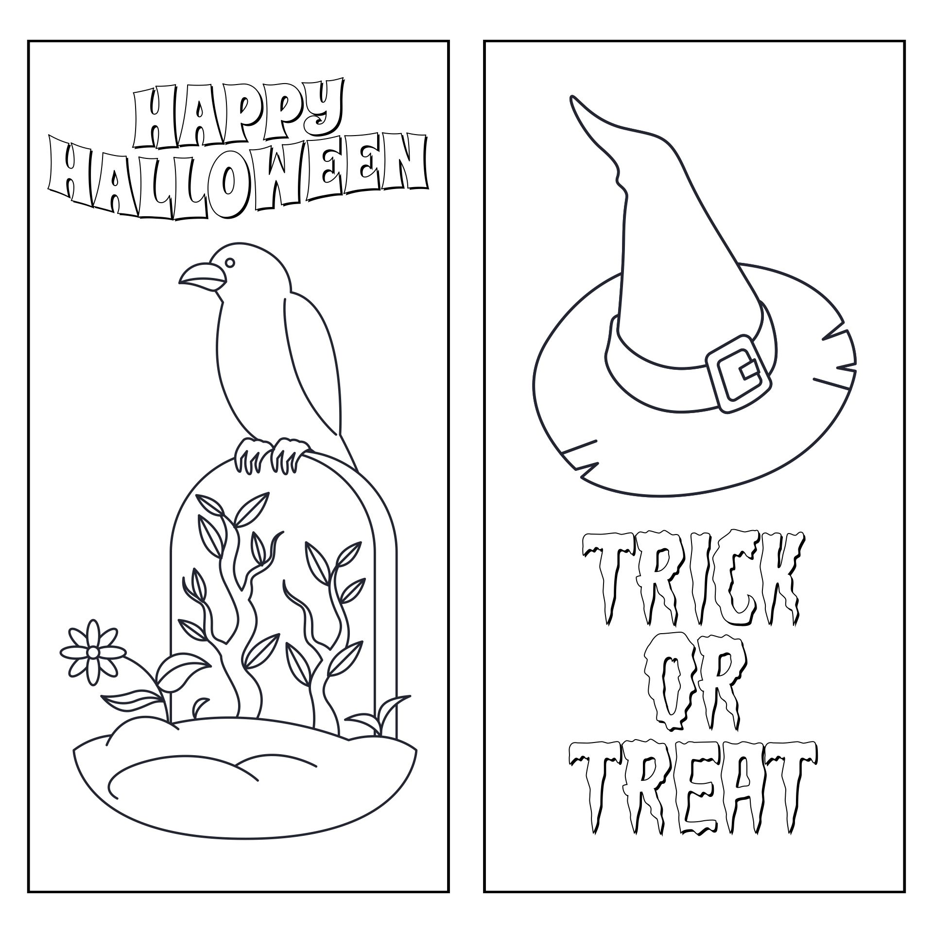Free Printable Color Your Own Halloween Bookmarks