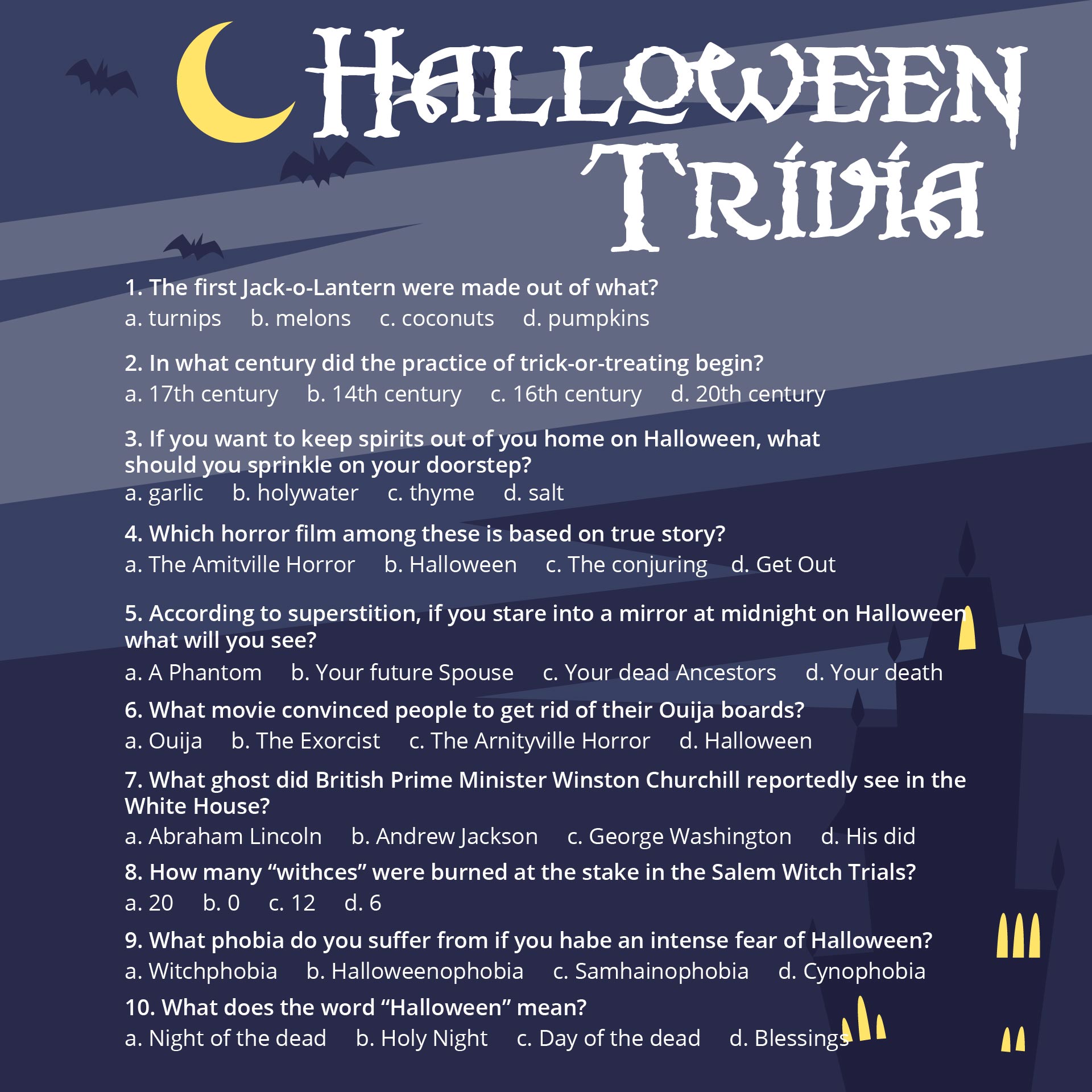 Free Printable Halloween Trivia Games For Adults