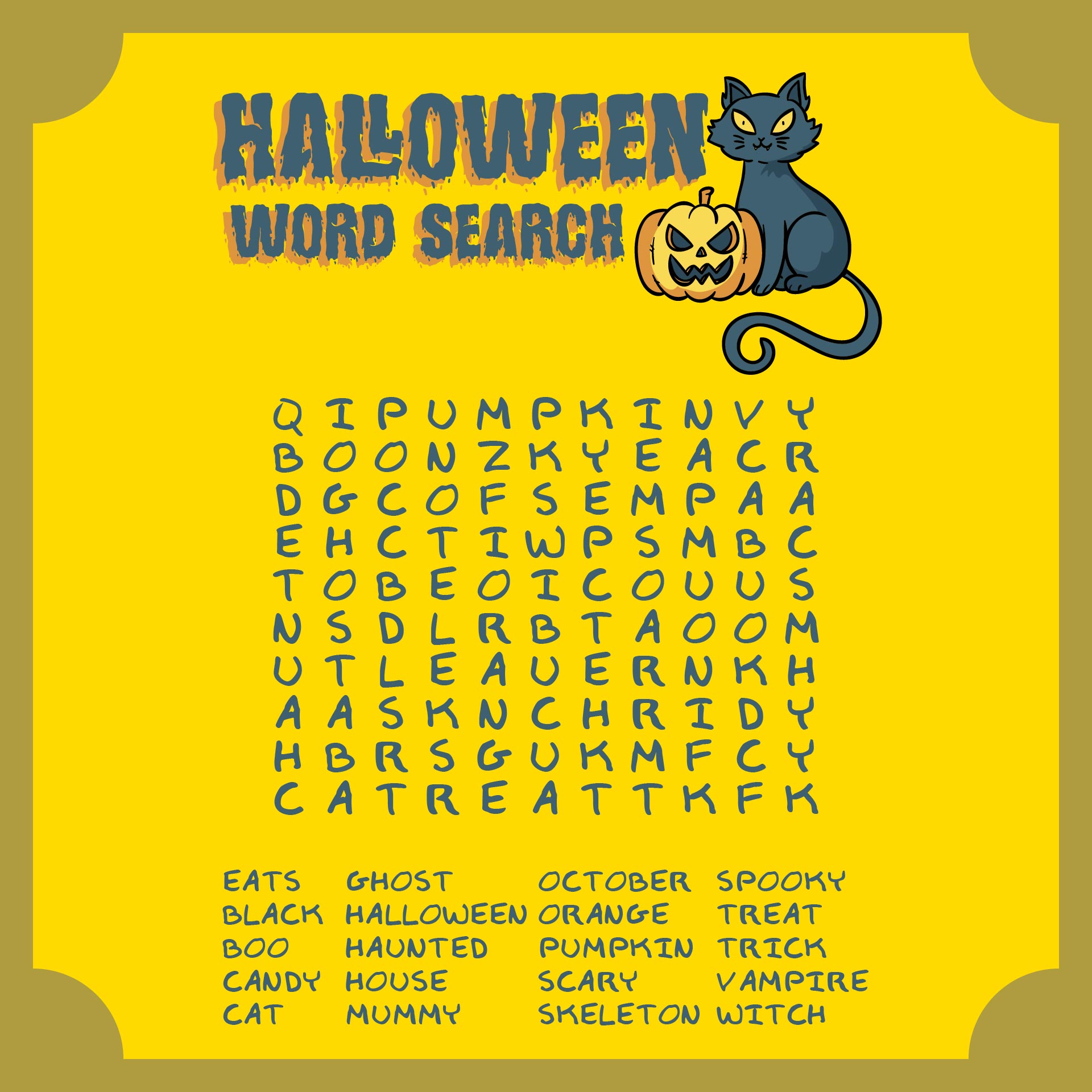 Free Printable Halloween Word Search Puzzles