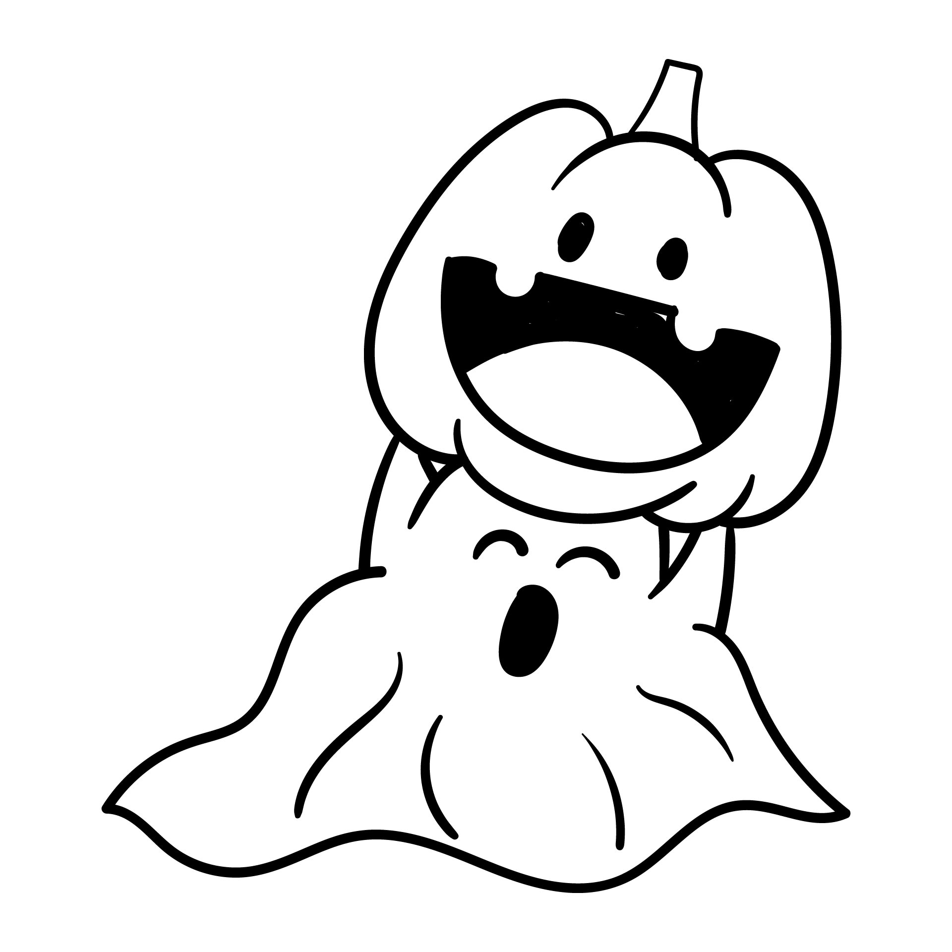Ghost Coloring Pages With Pumpkin