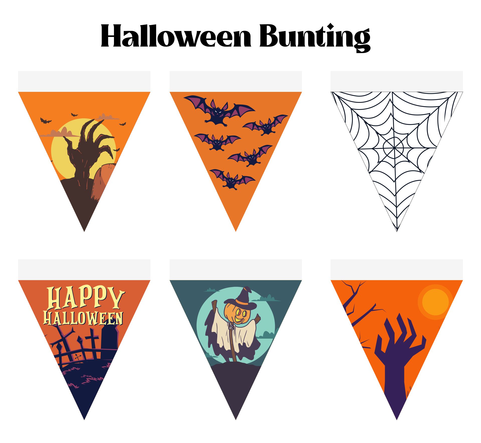 Halloween Bulletin Board Editable Banner Bunting, Flags, Pennants |  Decorations