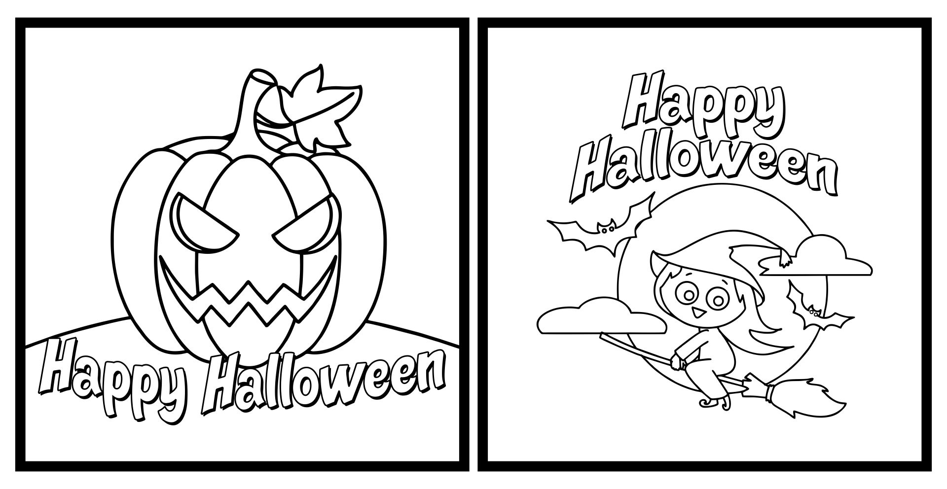 Halloween Cards To Color Template Printable