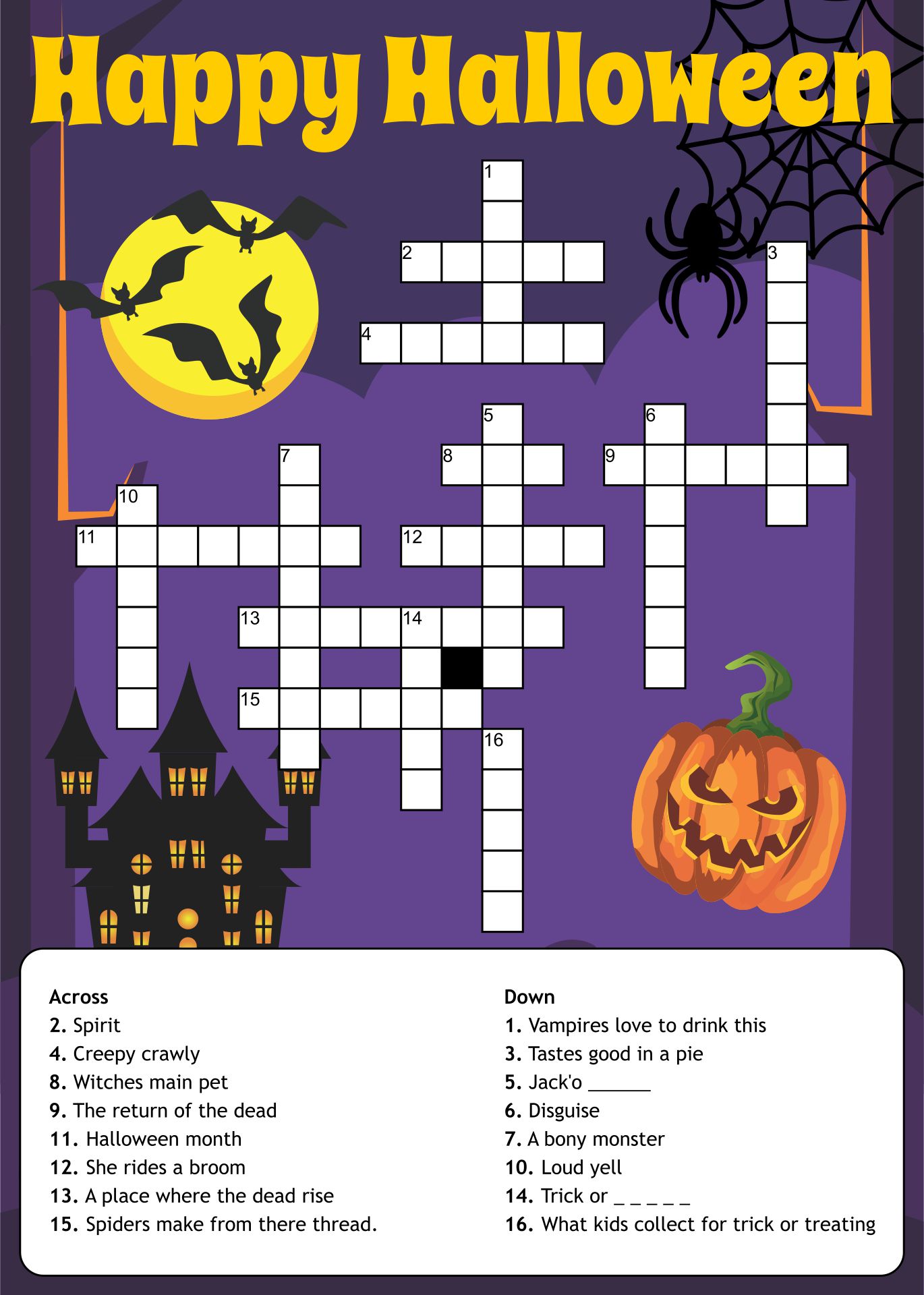 Halloween Crossword Puzzles To Print