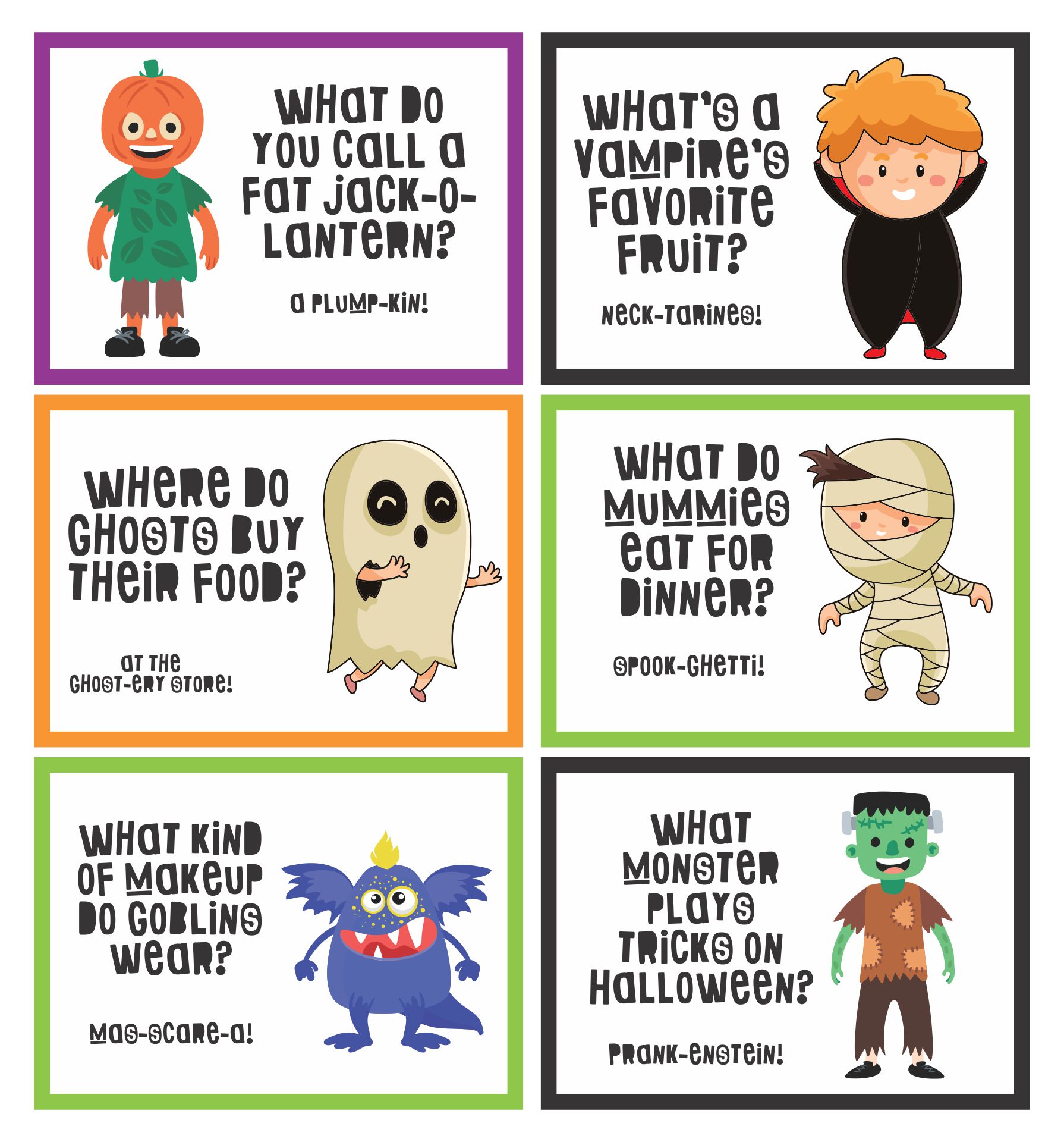 Halloween Fun Facts Lunchbox Printables