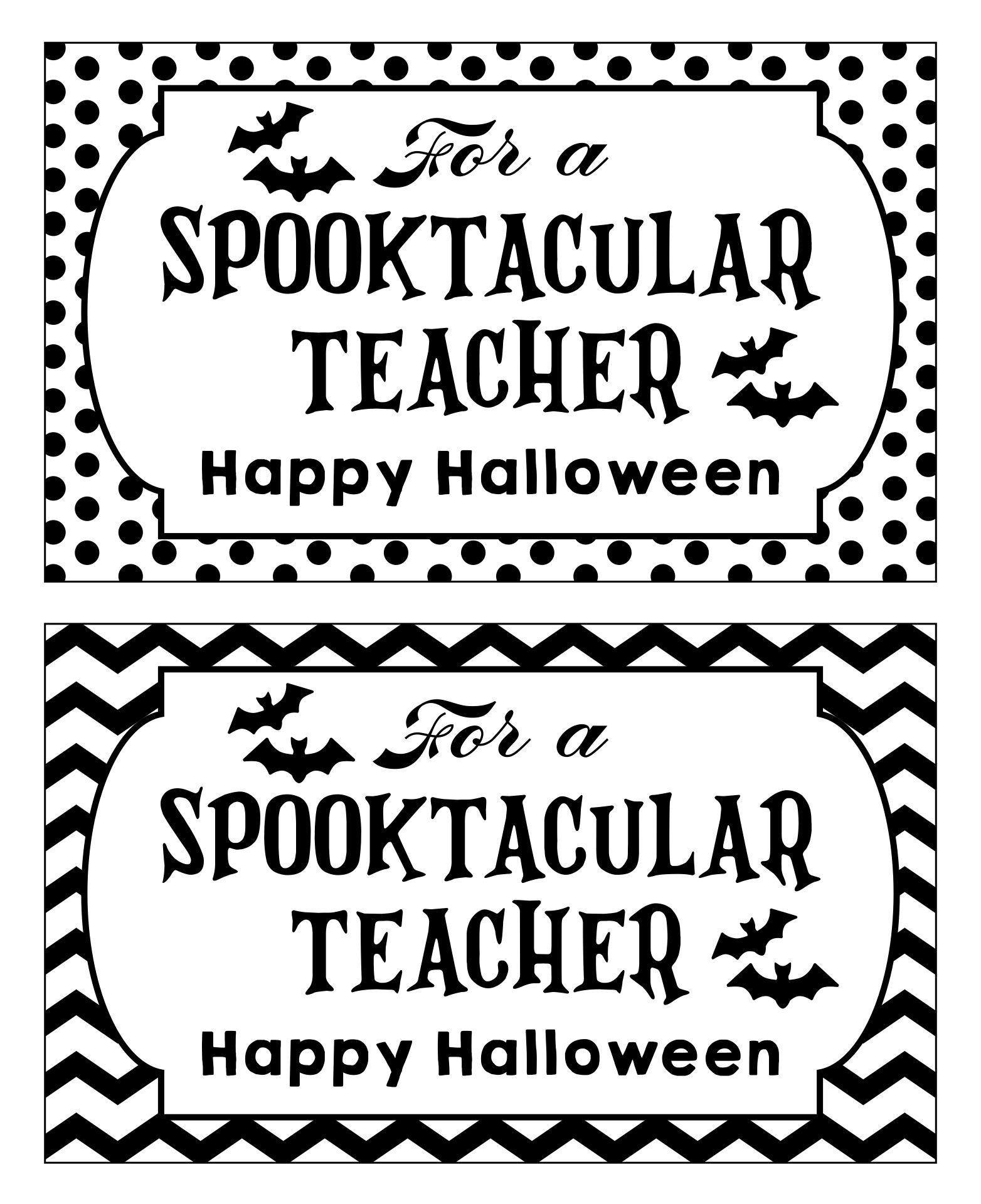 Halloween Gift Tags For Teachers
