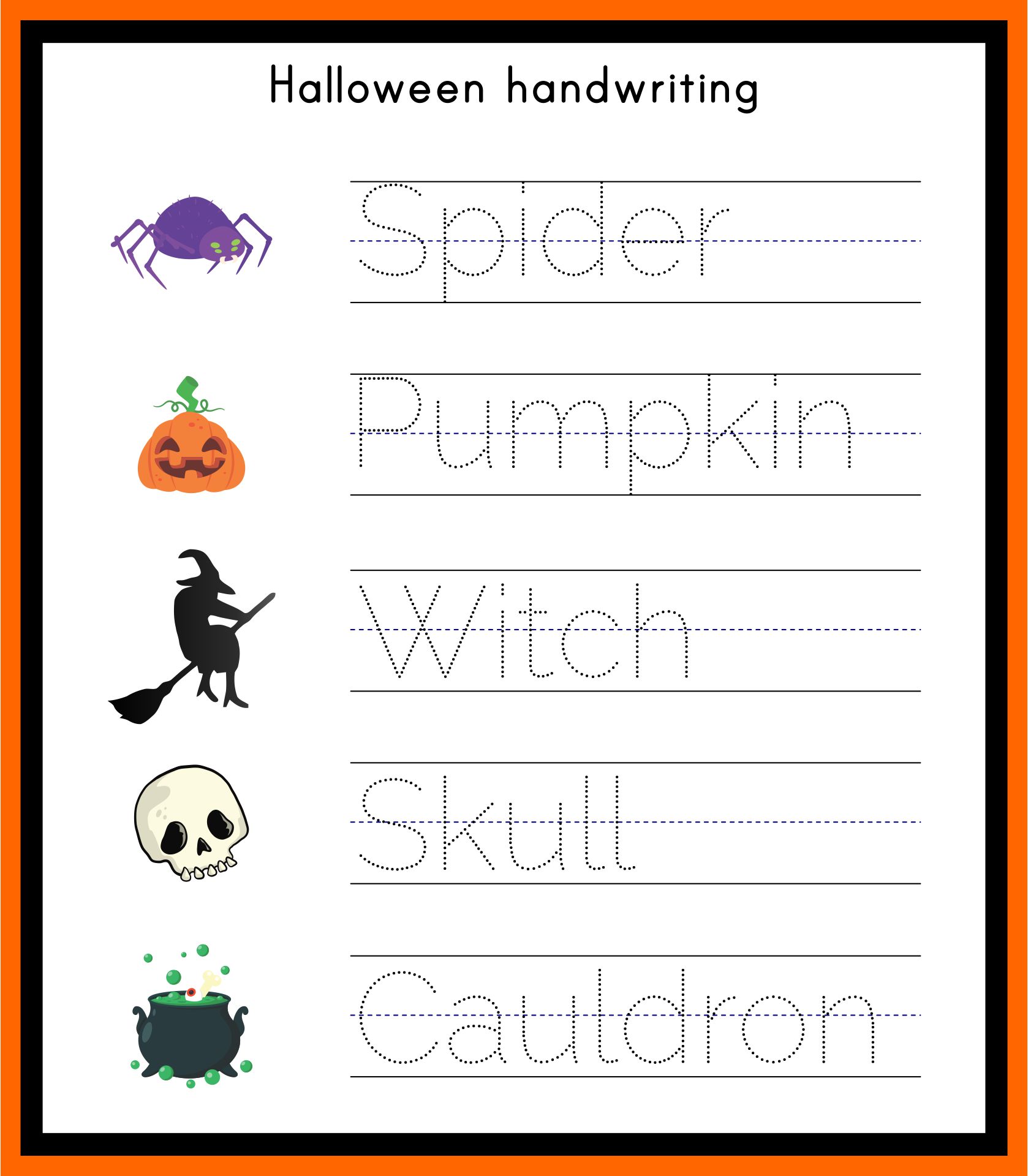 Halloween Handwriting Practice Sheet