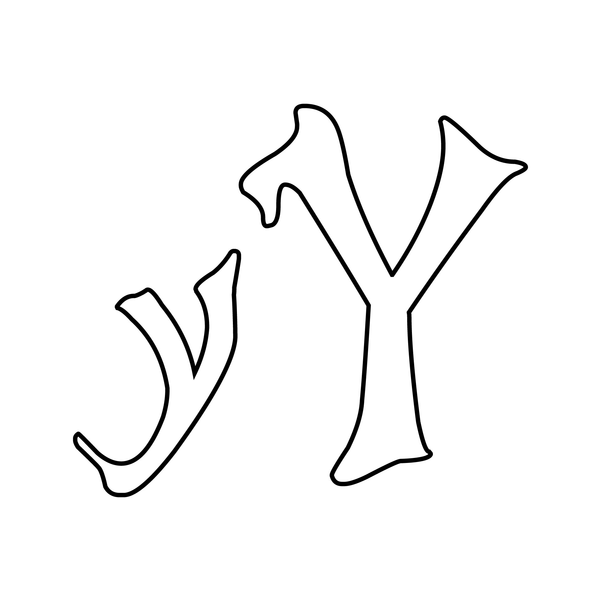 Halloween Letter Y Coloring Pages