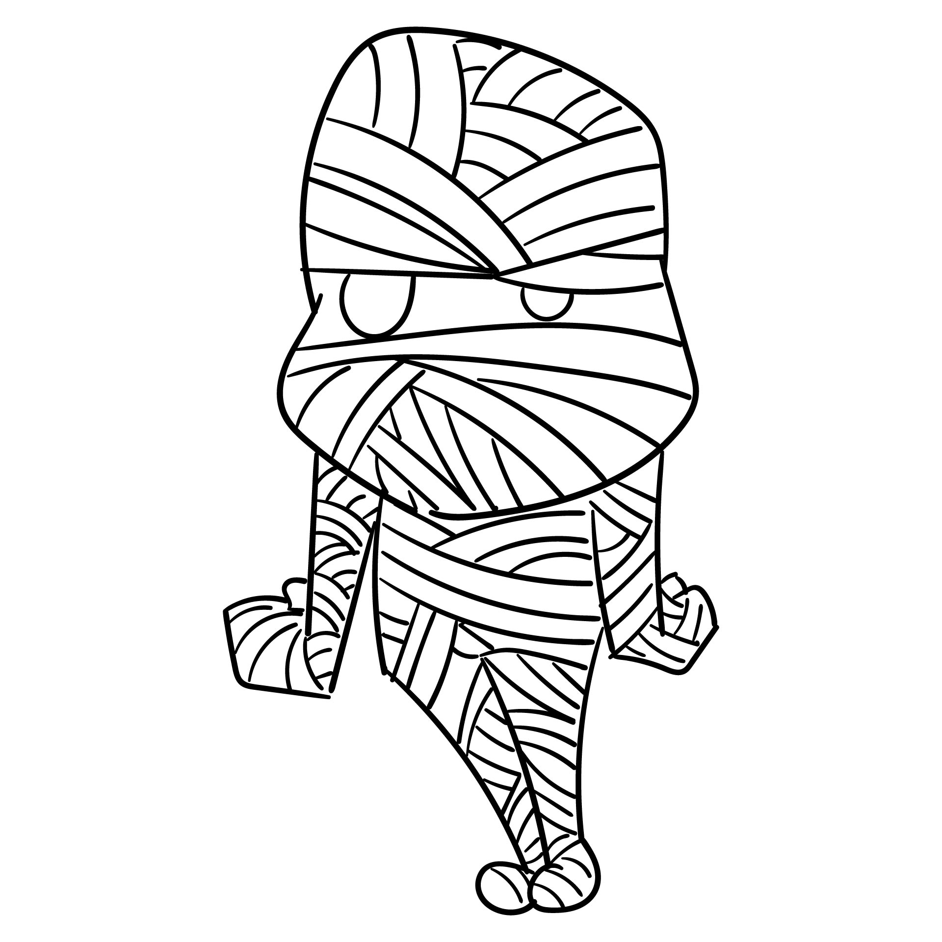 Halloween Mummy Coloring Page