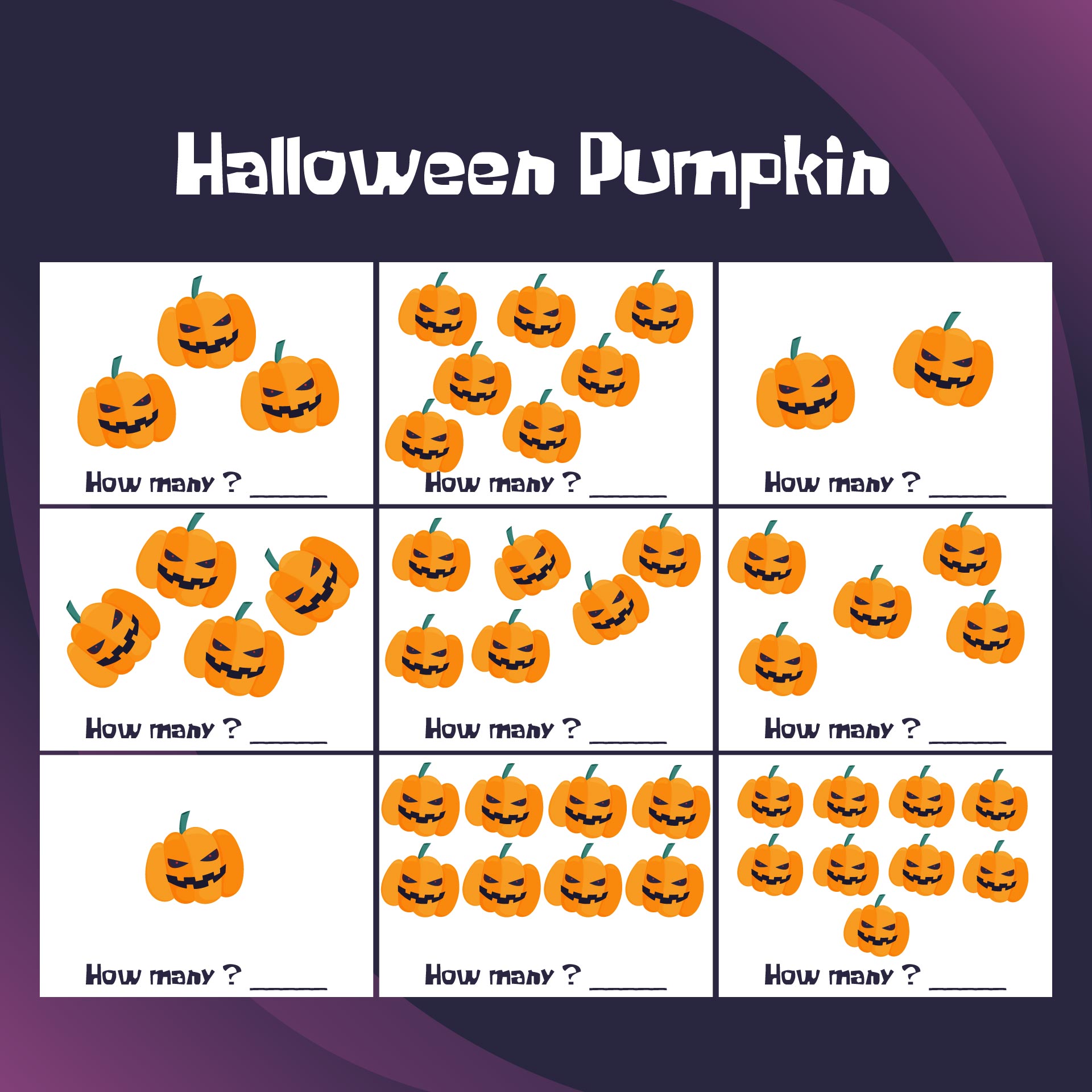 Halloween Preschool Math Worksheets