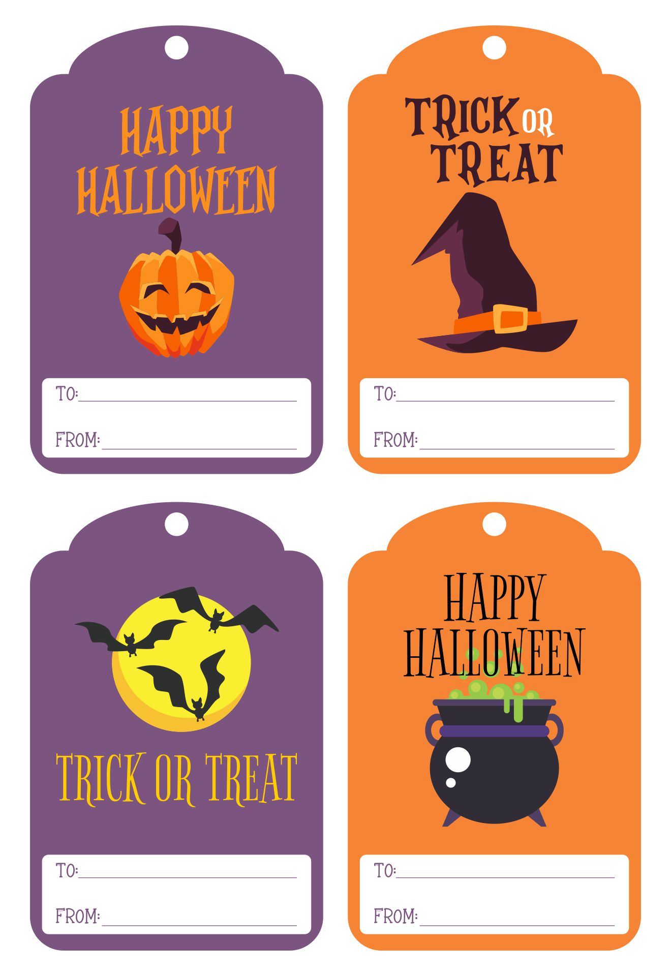Halloween Treat Bag Name Tags Printable