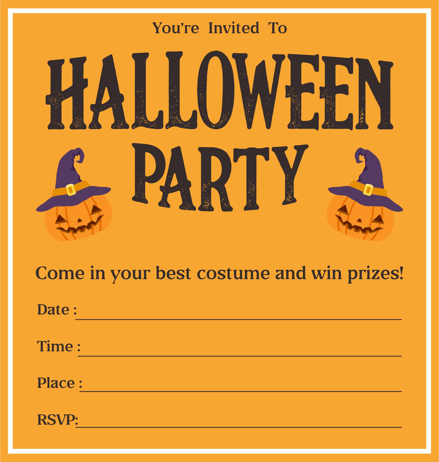 Halloween Word Templates Party Invitations