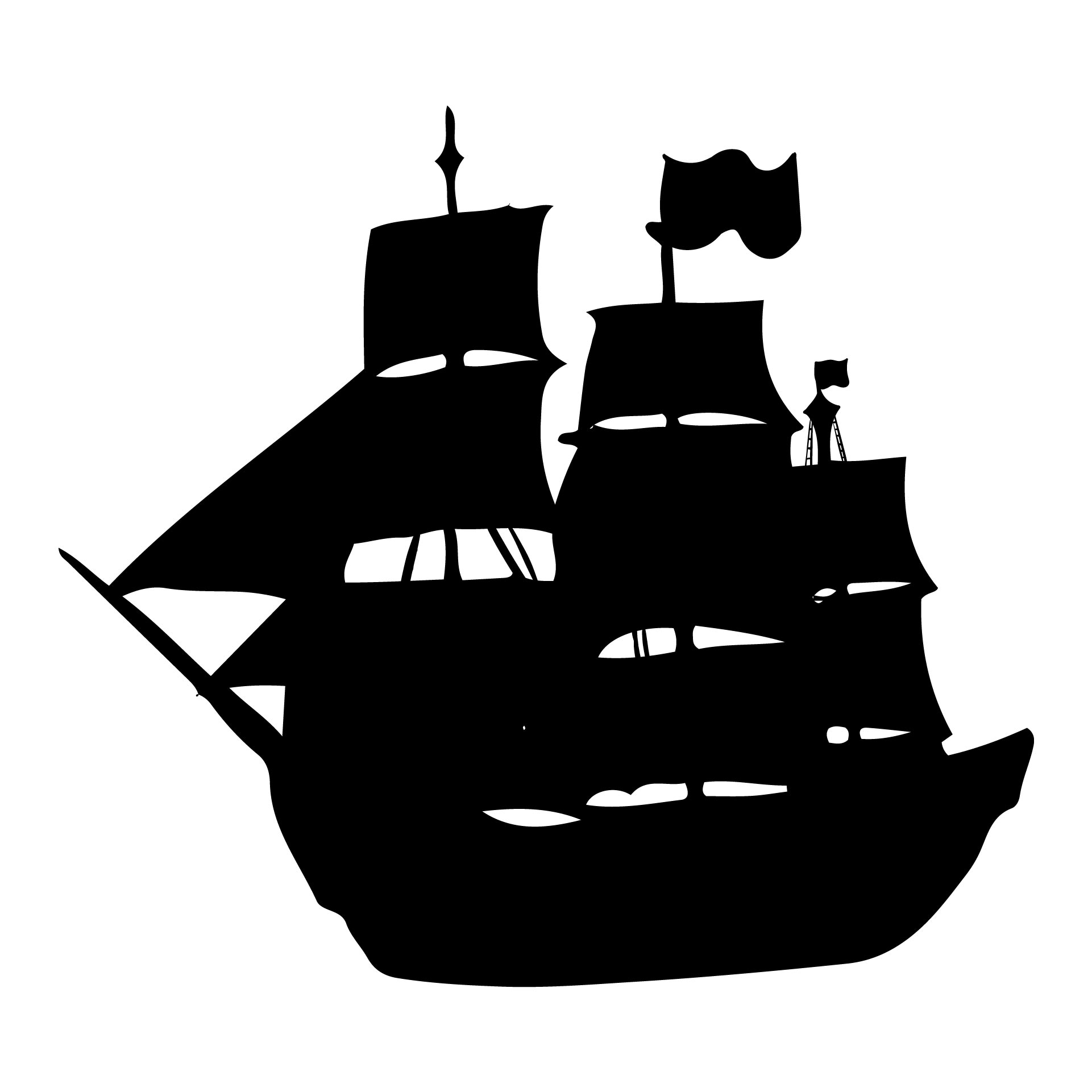 Pirate Ship Boat Pumpkin Stencil