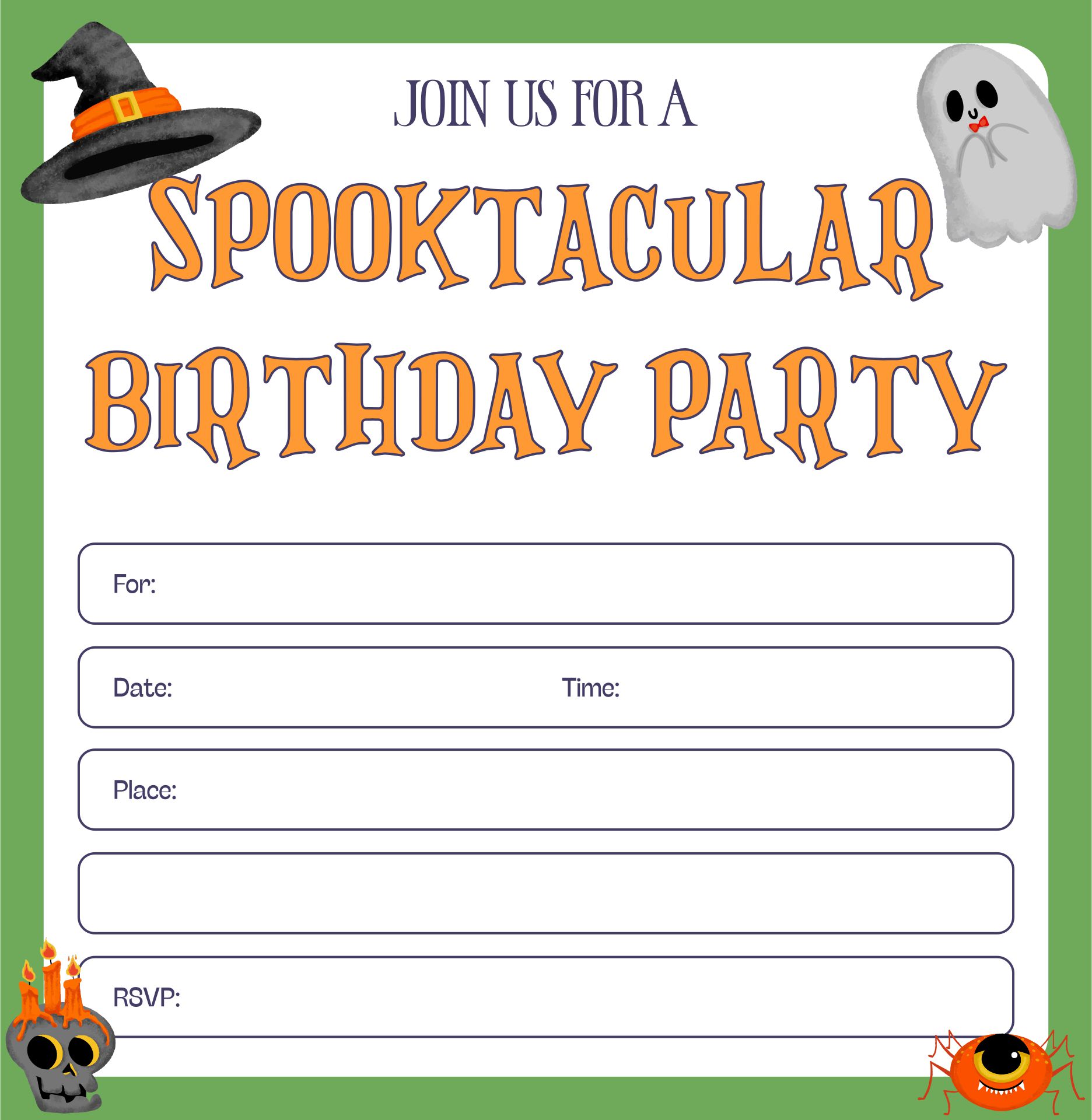 Printable Birthday Invitations Halloween Theme