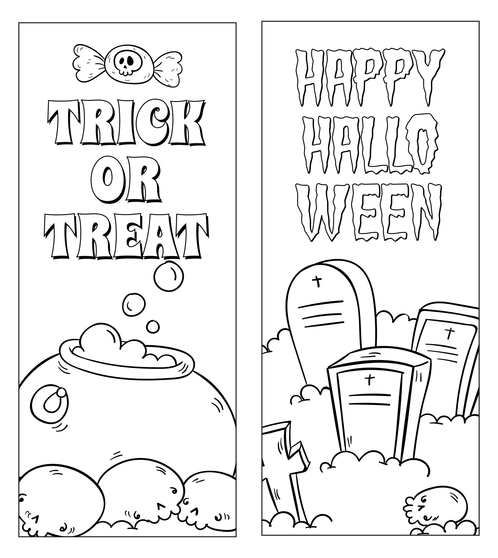Printable Bookmarks To Color Halloween