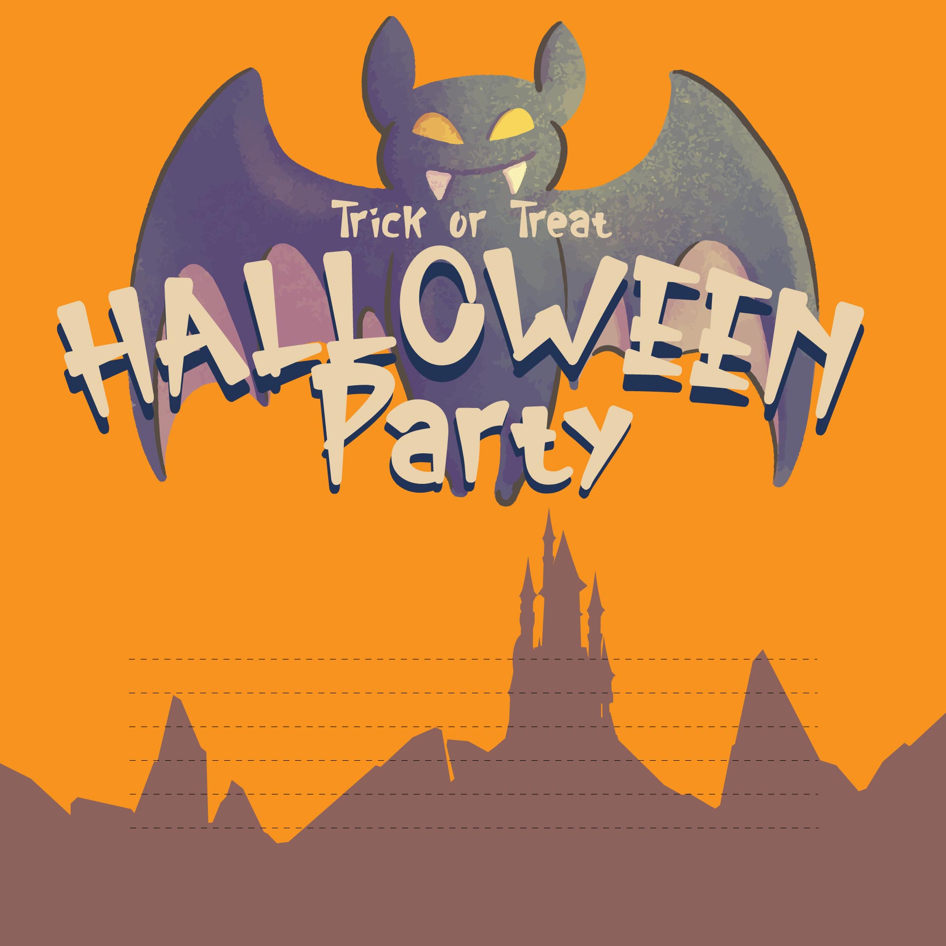 Printable Cute Trick Or Treatsters Halloween Invitation