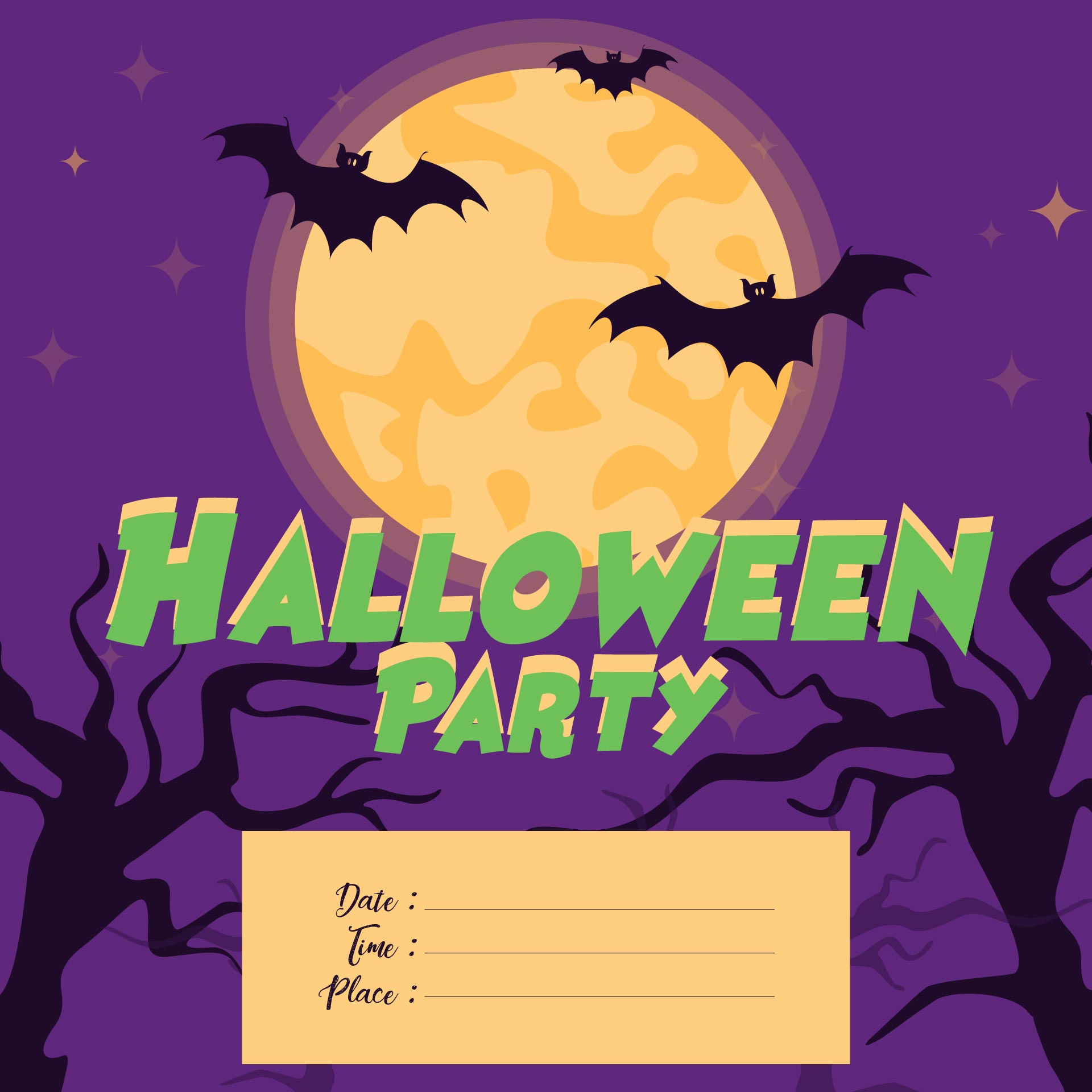 Printable Flyer Template For Halloween Party