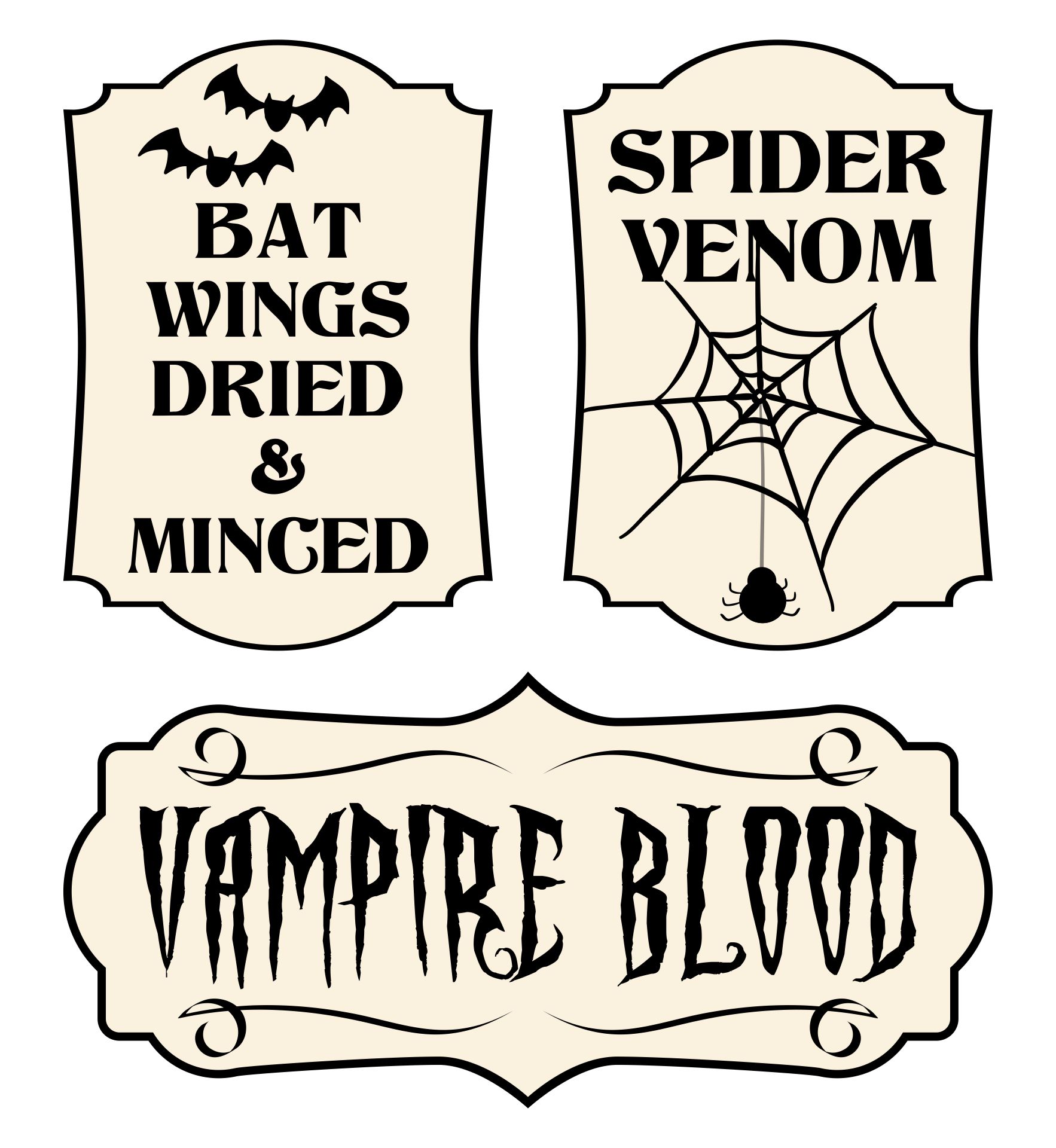 Printable Halloween Apothecary Bottle Labels