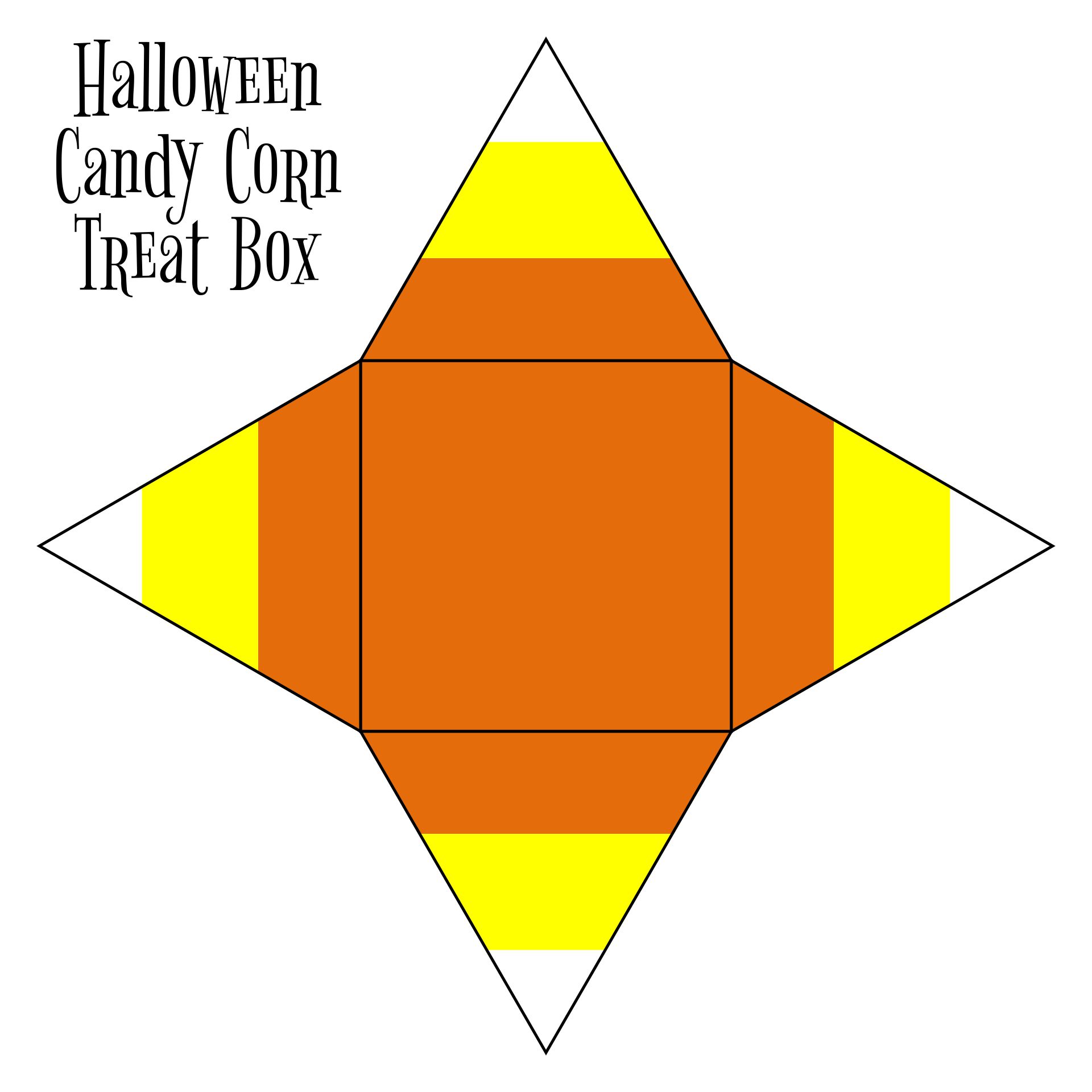 Printable Halloween Candy Corn Treat Box Template