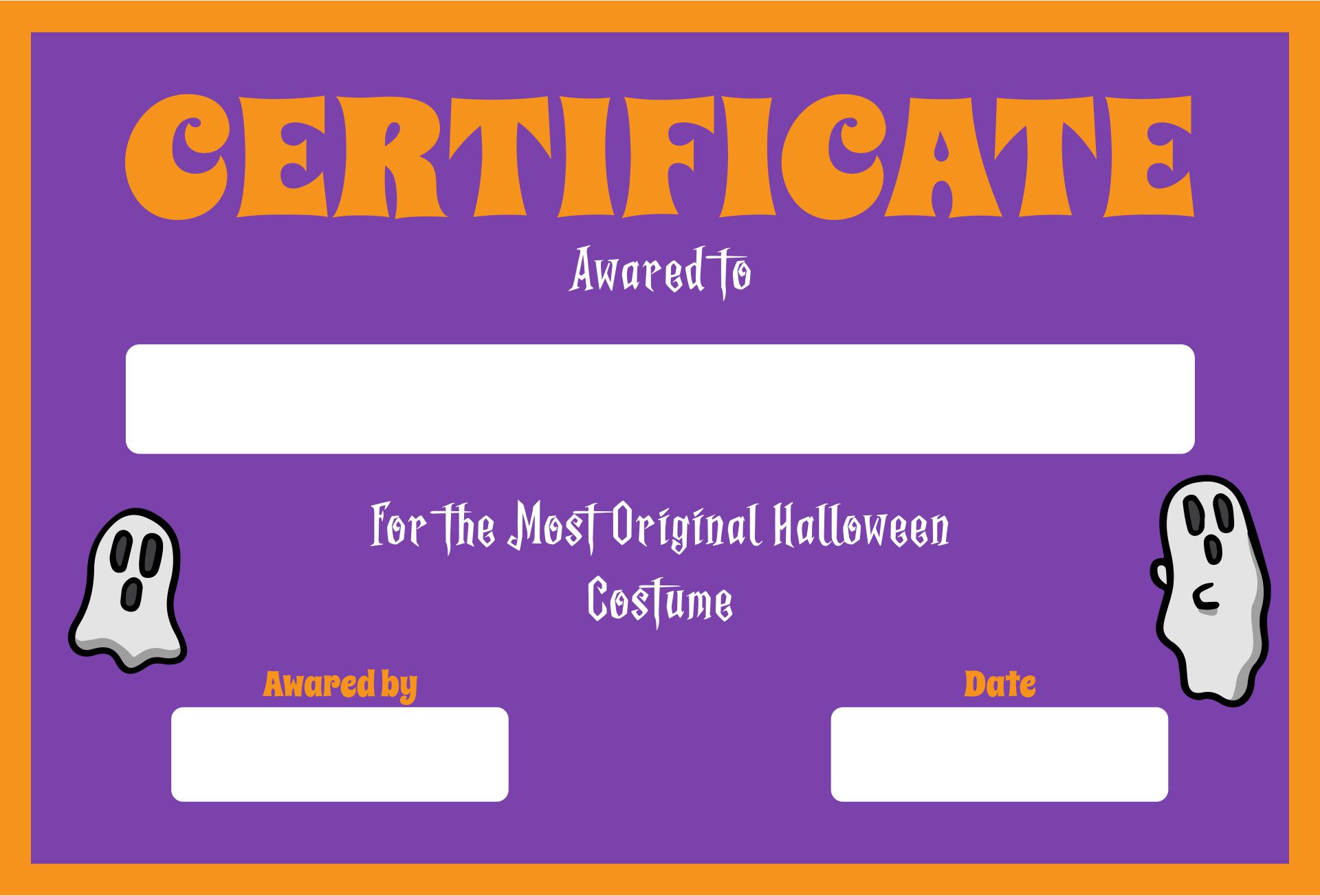 Printable Halloween Certificates And Award Templates