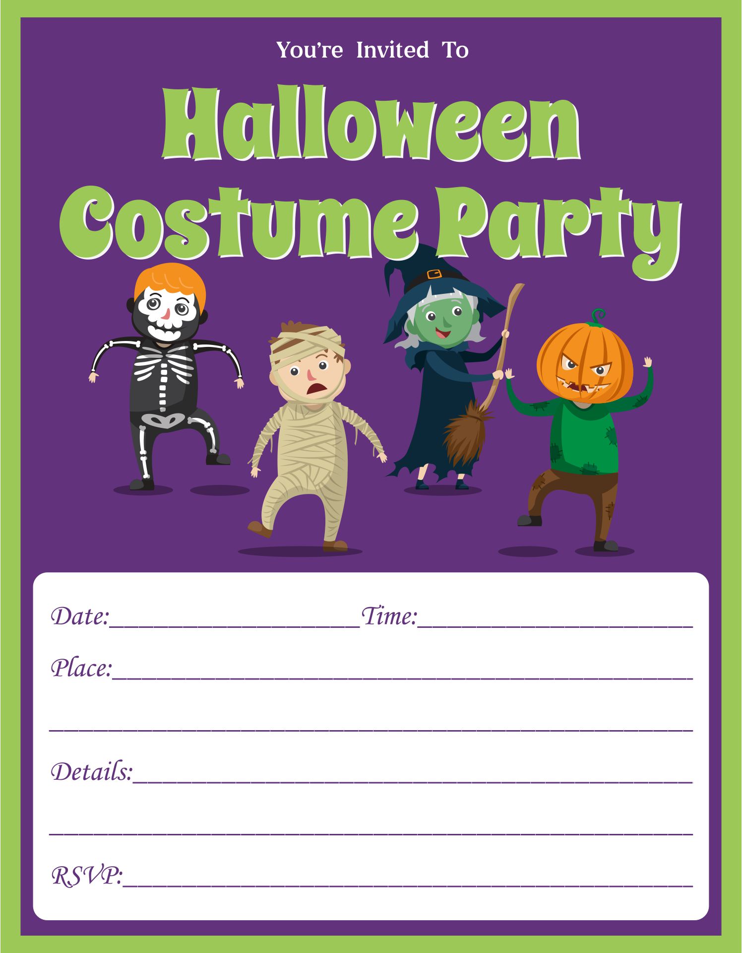 Printable Halloween Costume Party Flyer Templates Free