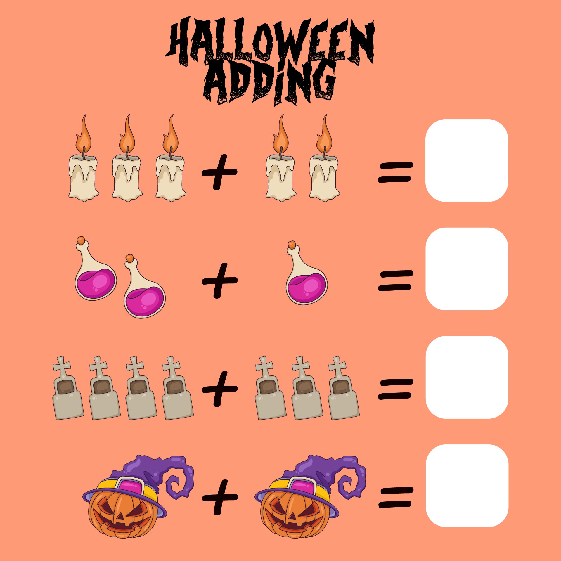 Printable Halloween Math Worksheets