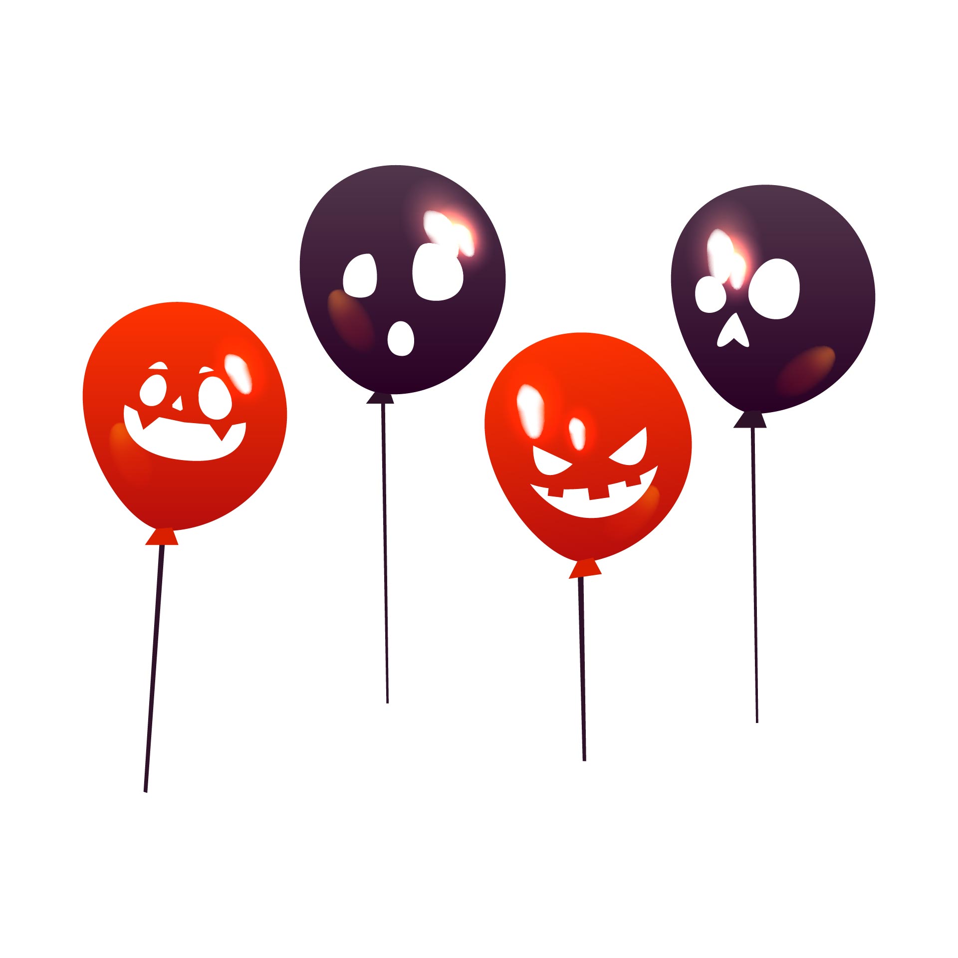 Printable Halloween Party Balloon Face Shape Templates