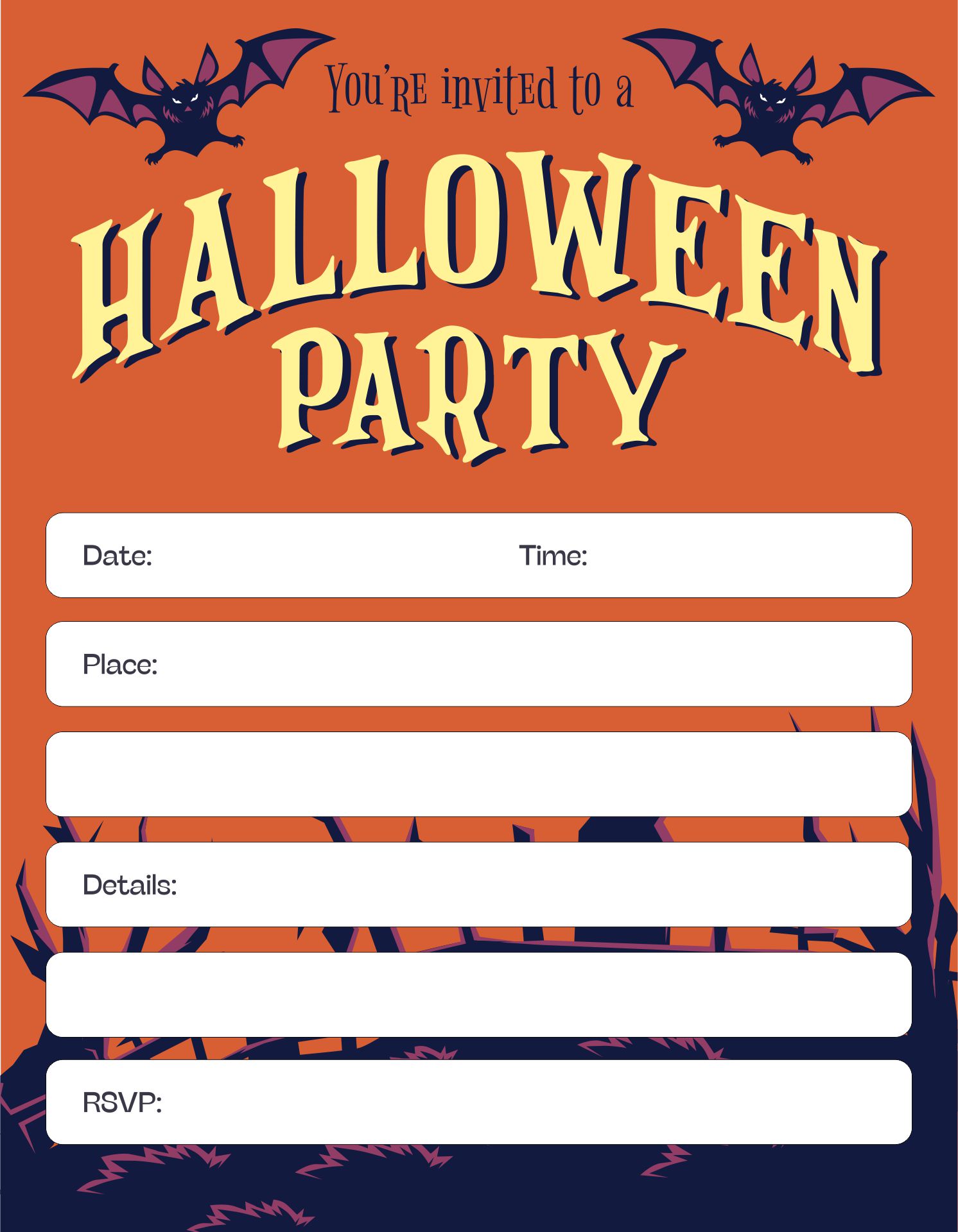 Printable Halloween Party Poster Template
