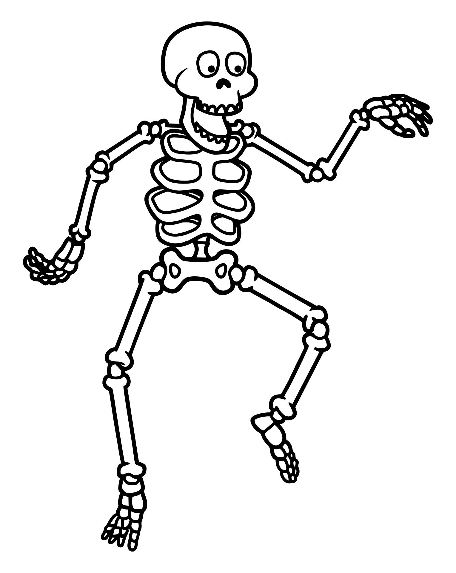 Printable Halloween Skeleton Coloring Page For Kids