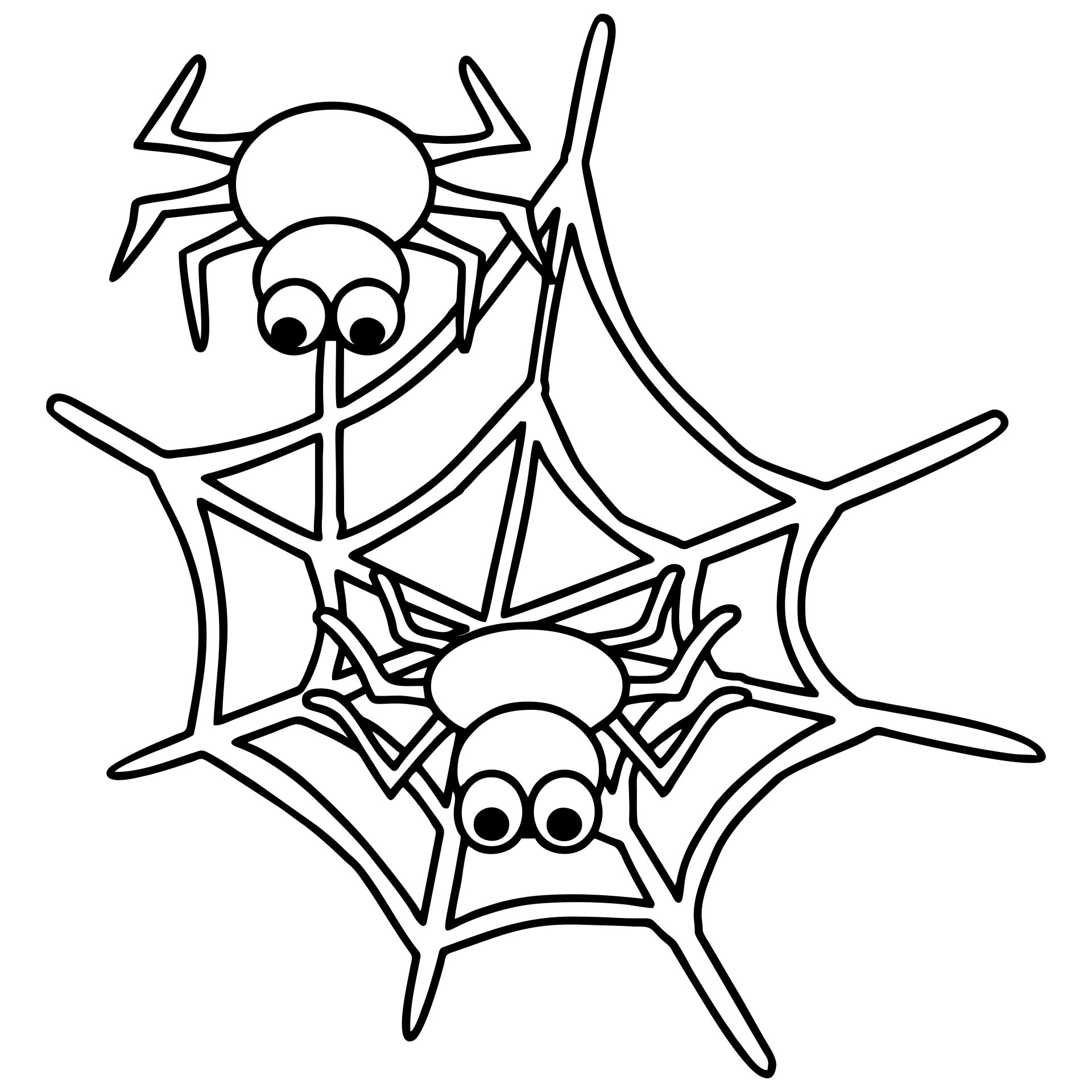 Printable Halloween Spiders Web Coloring Pages