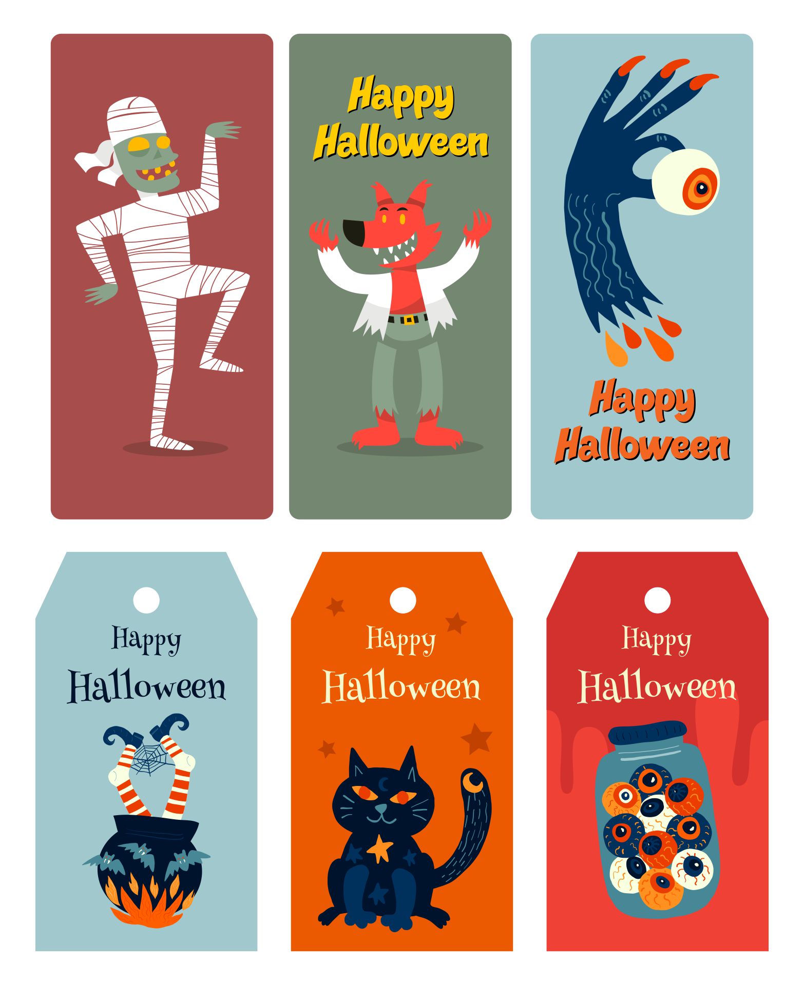 Printable Halloween Tags & Bookmarks