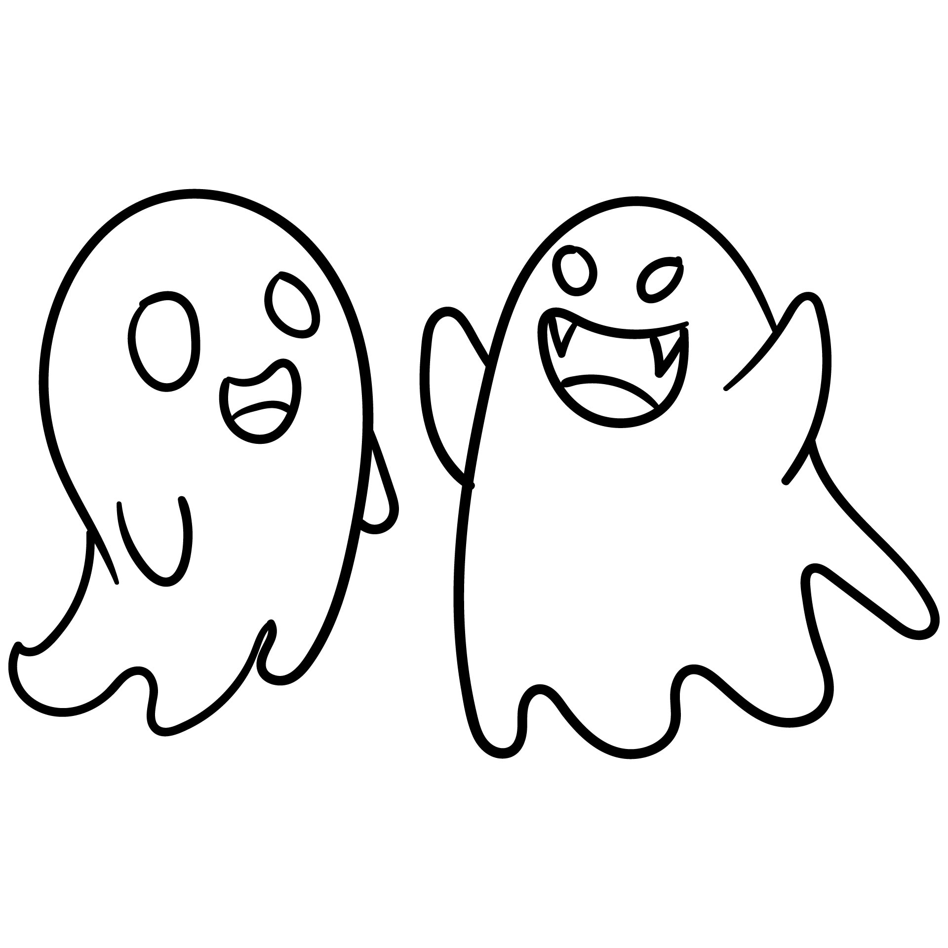 Printable Happy Halloween Ghosts Coloring In Sheet