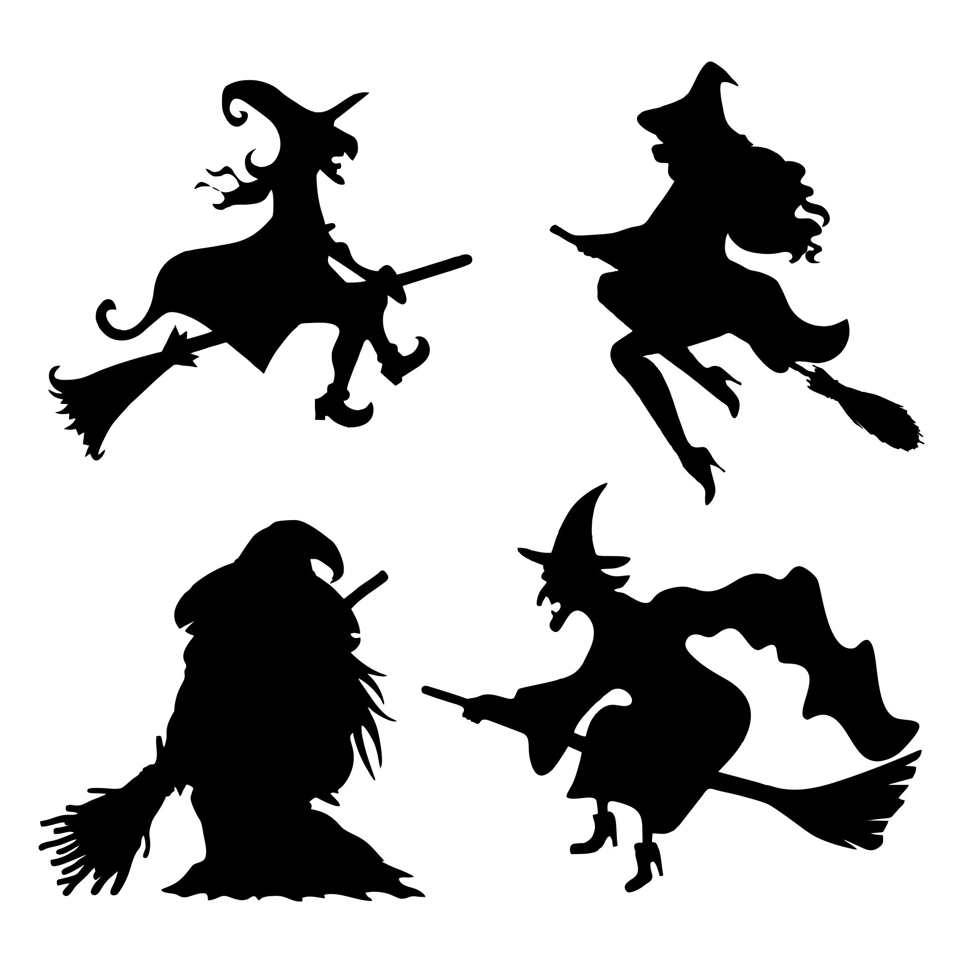 Printable Vintage Gypsy Witch Halloween Silhouettes