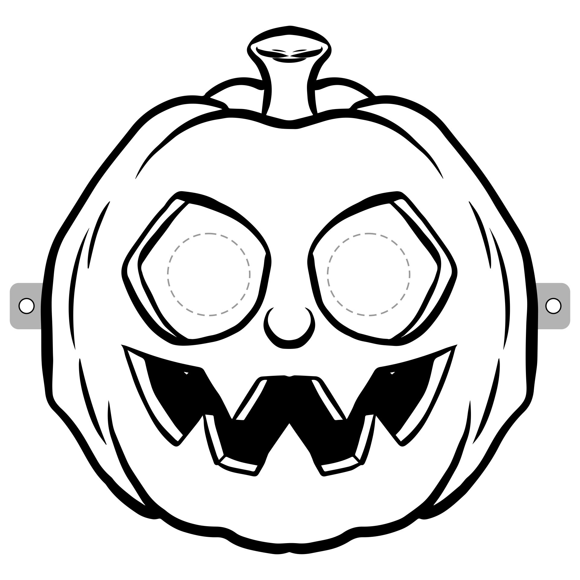 Pumpkin Halloween Mask Coloring Pages