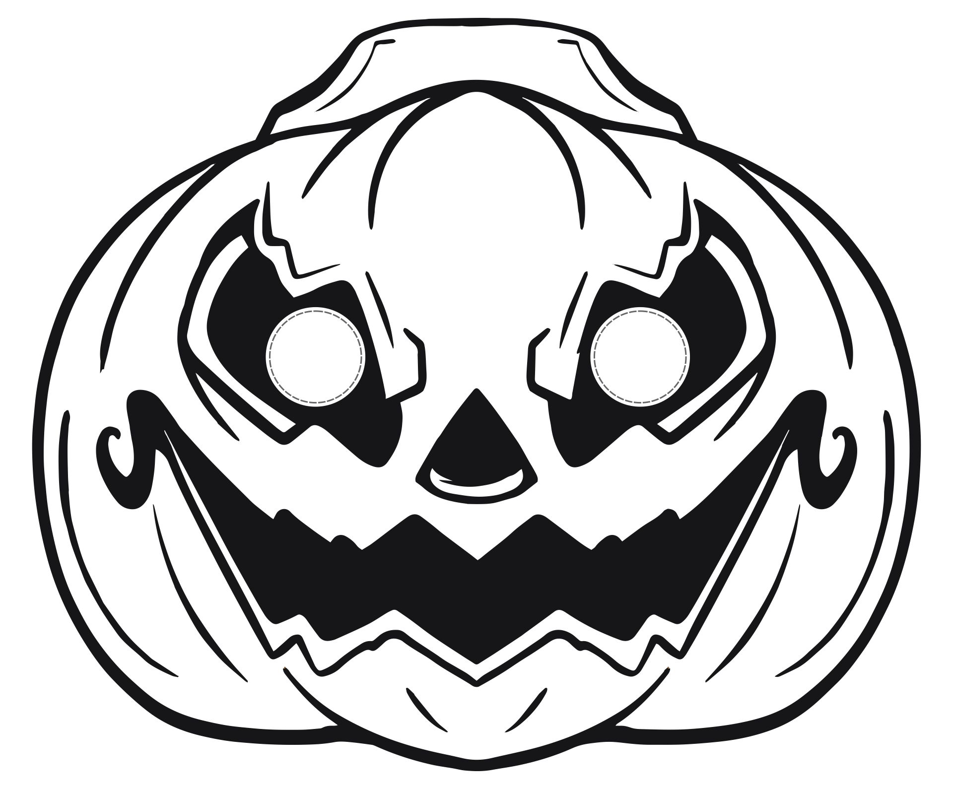 Pumpkin Mask Outline Halloween Coloring Pages Printable
