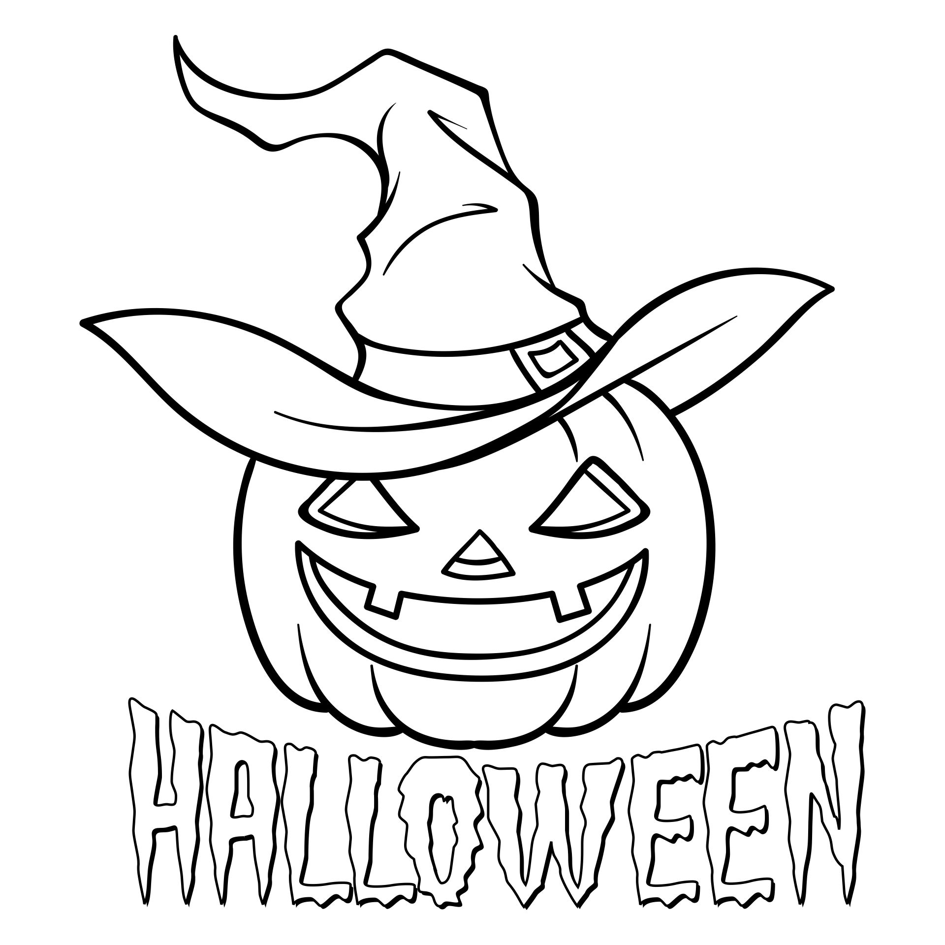 Scary Pumpkin Halloween Coloring Pages Printable