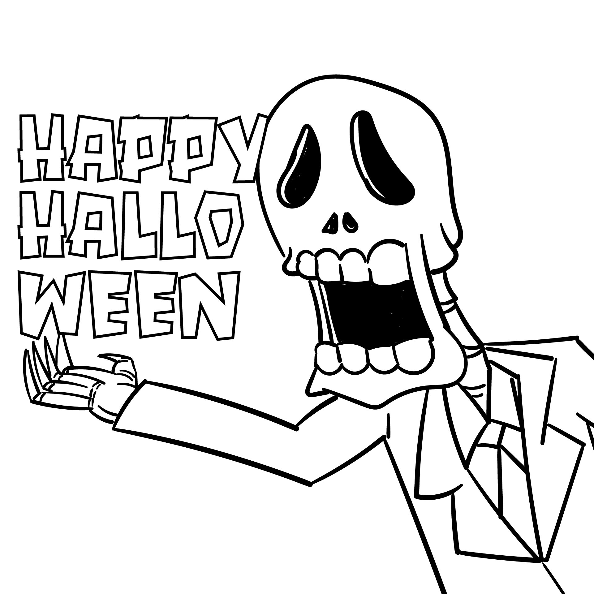 Skeleton Coloring Pages To Download And Print