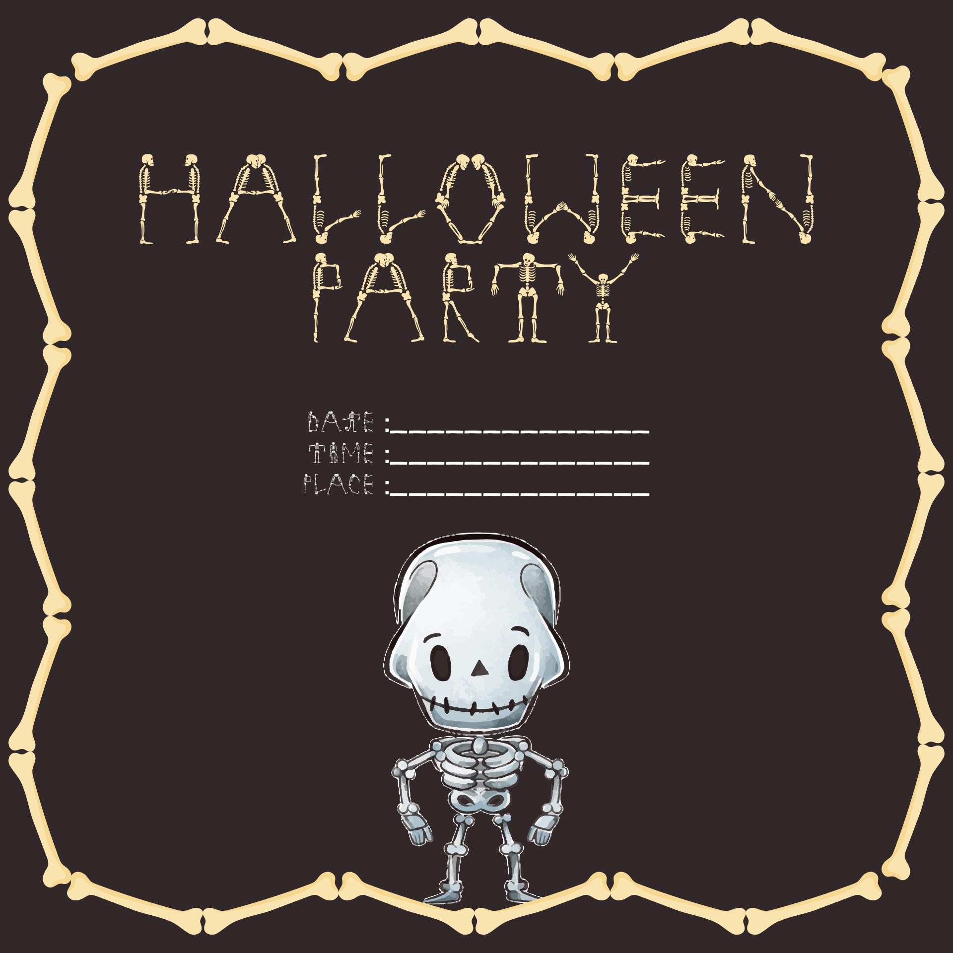 Skull Halloween Party Invitation