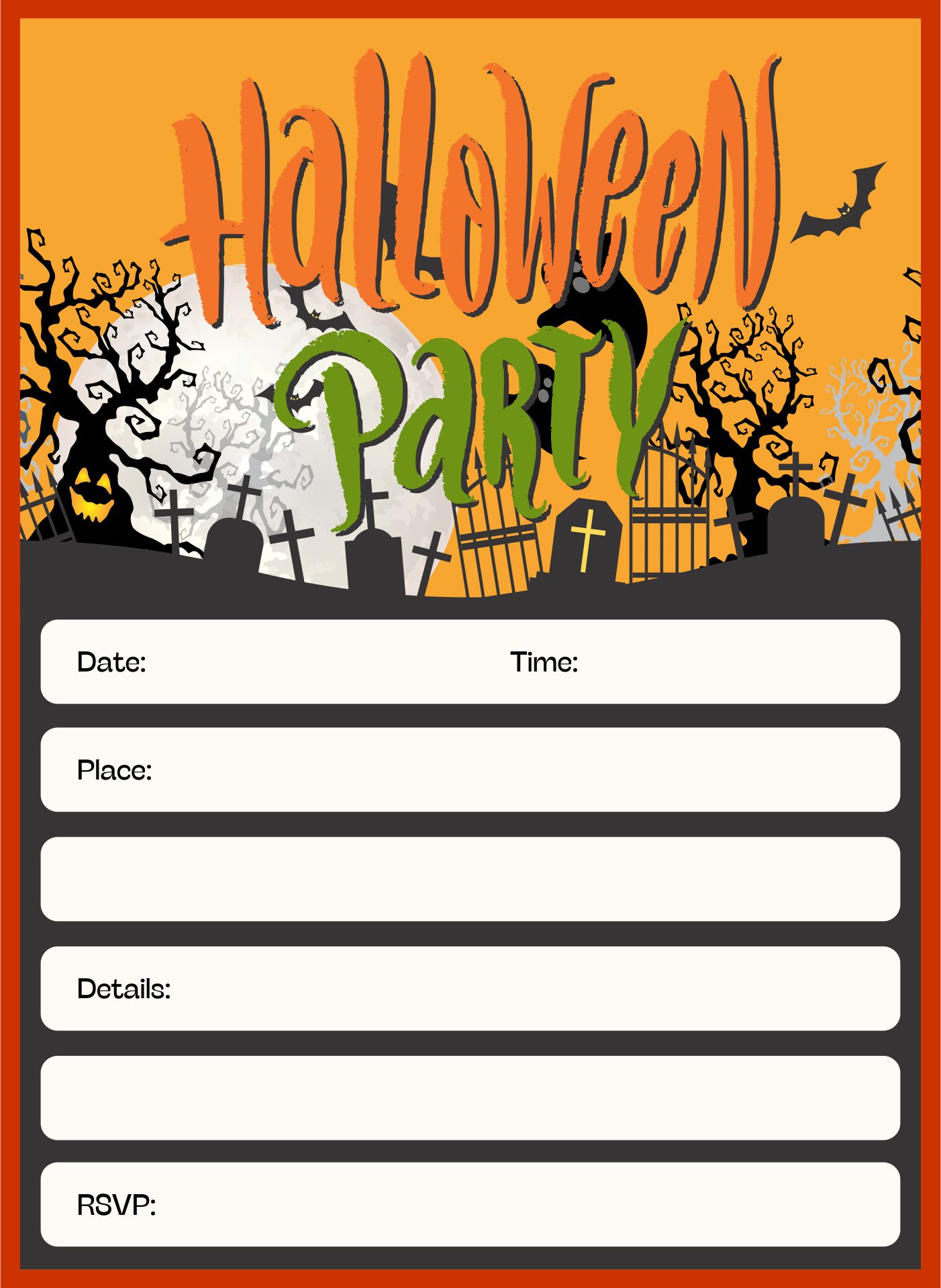 Spooky Halloween Party Invitation Templates