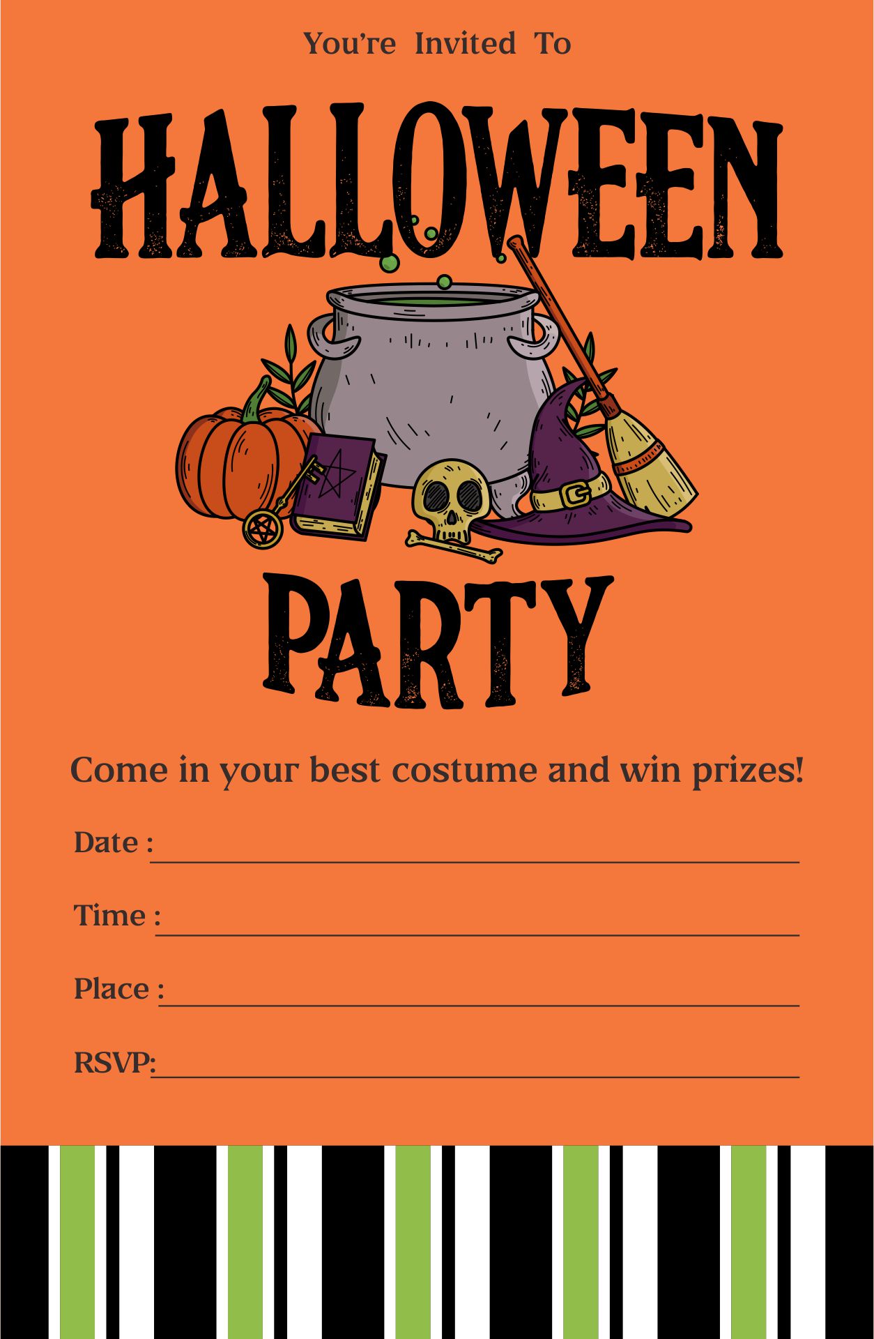 Witch Please Halloween Party Invitation