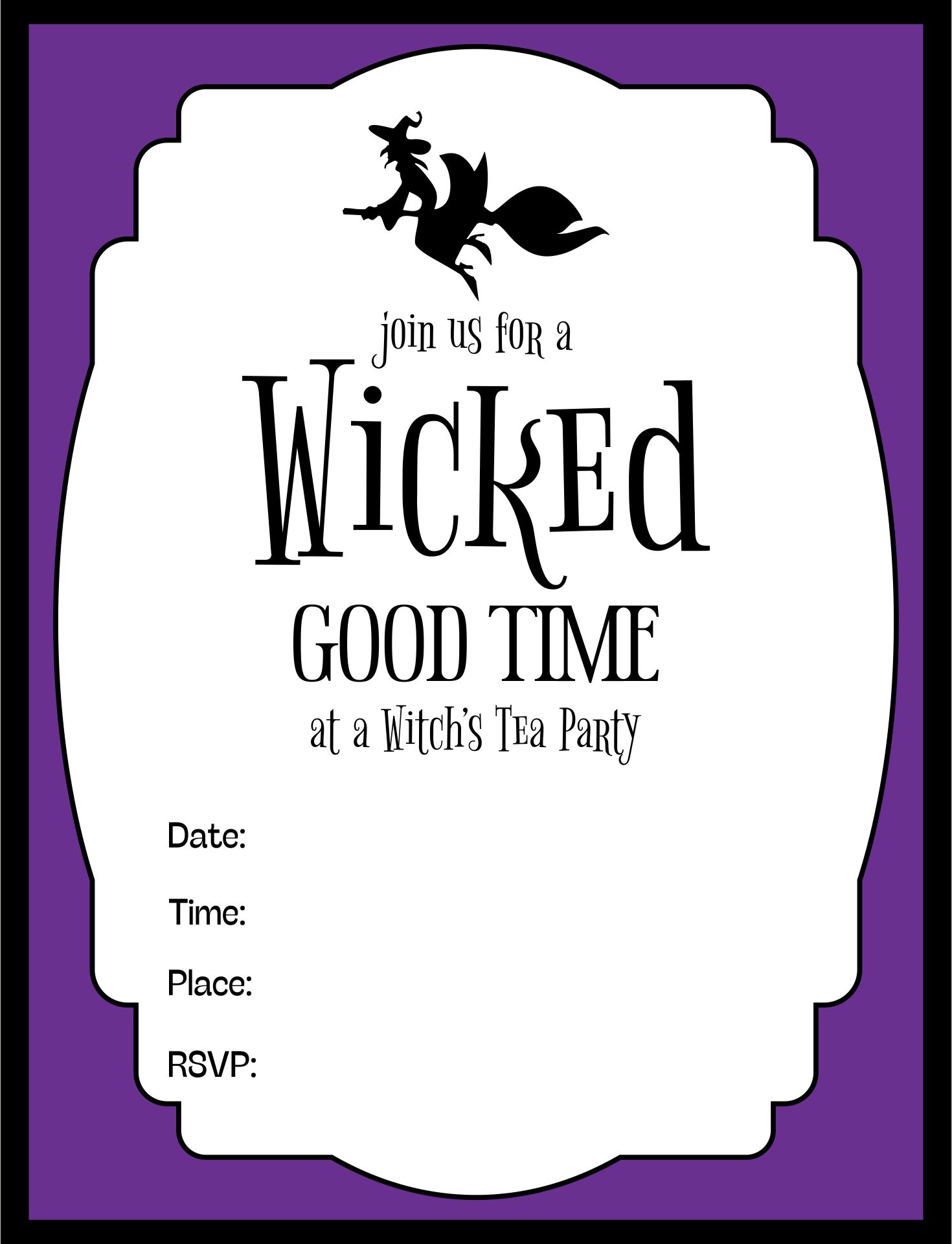 Witches Tea Halloween Party Invitation