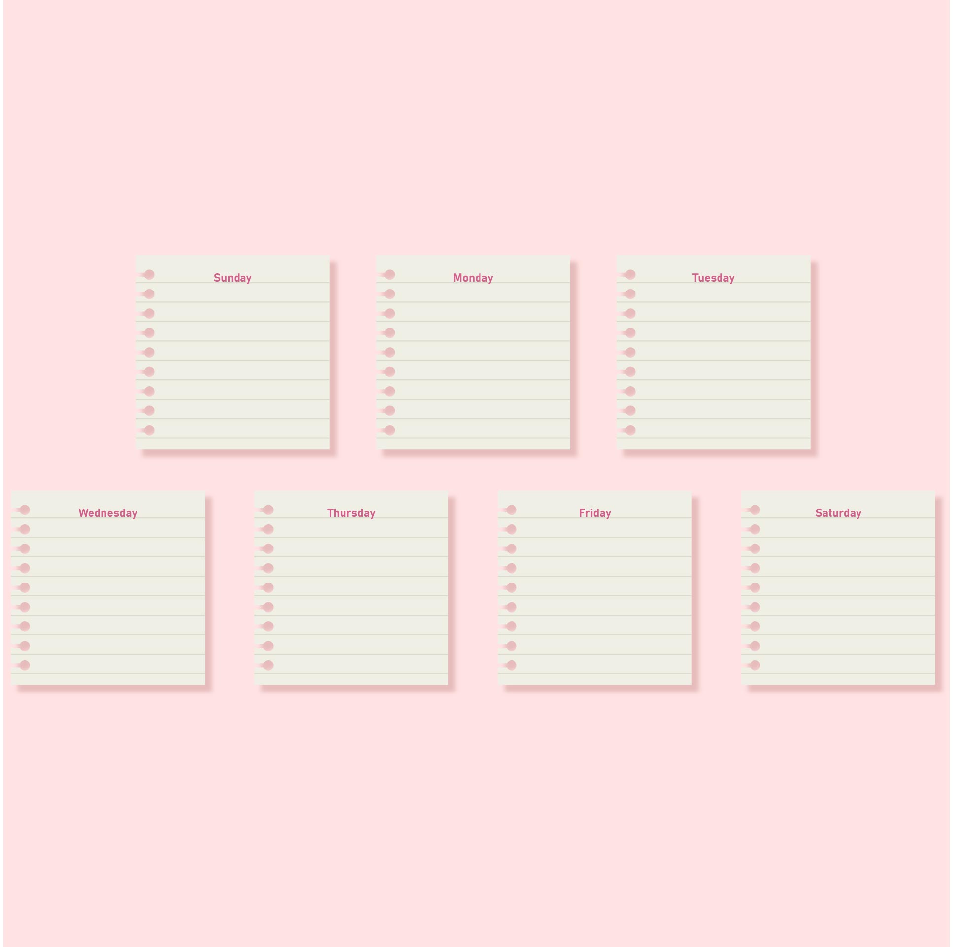 7 Day Weekly Schedule Template
