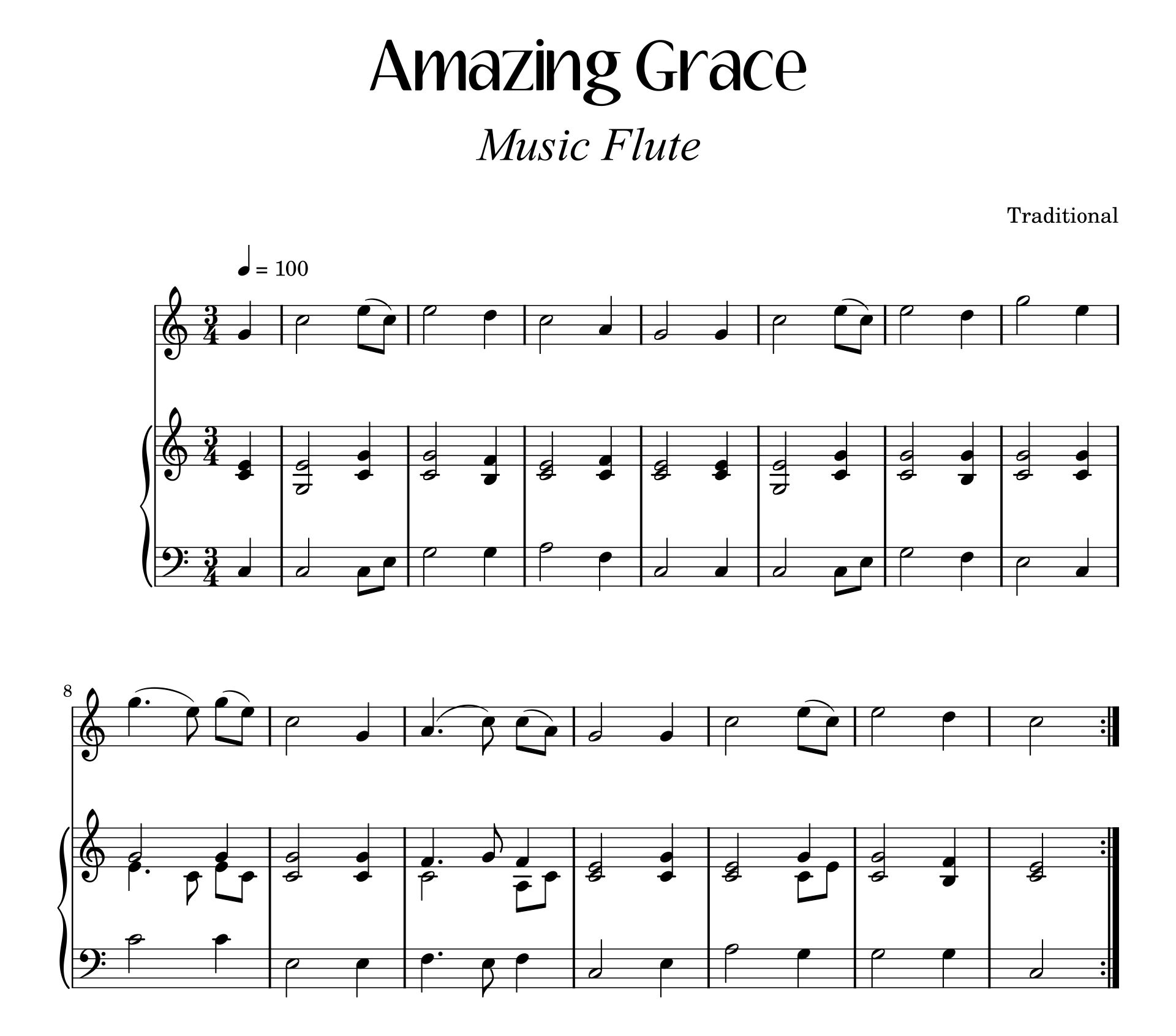 Amazing Grace Sheet Music Flute