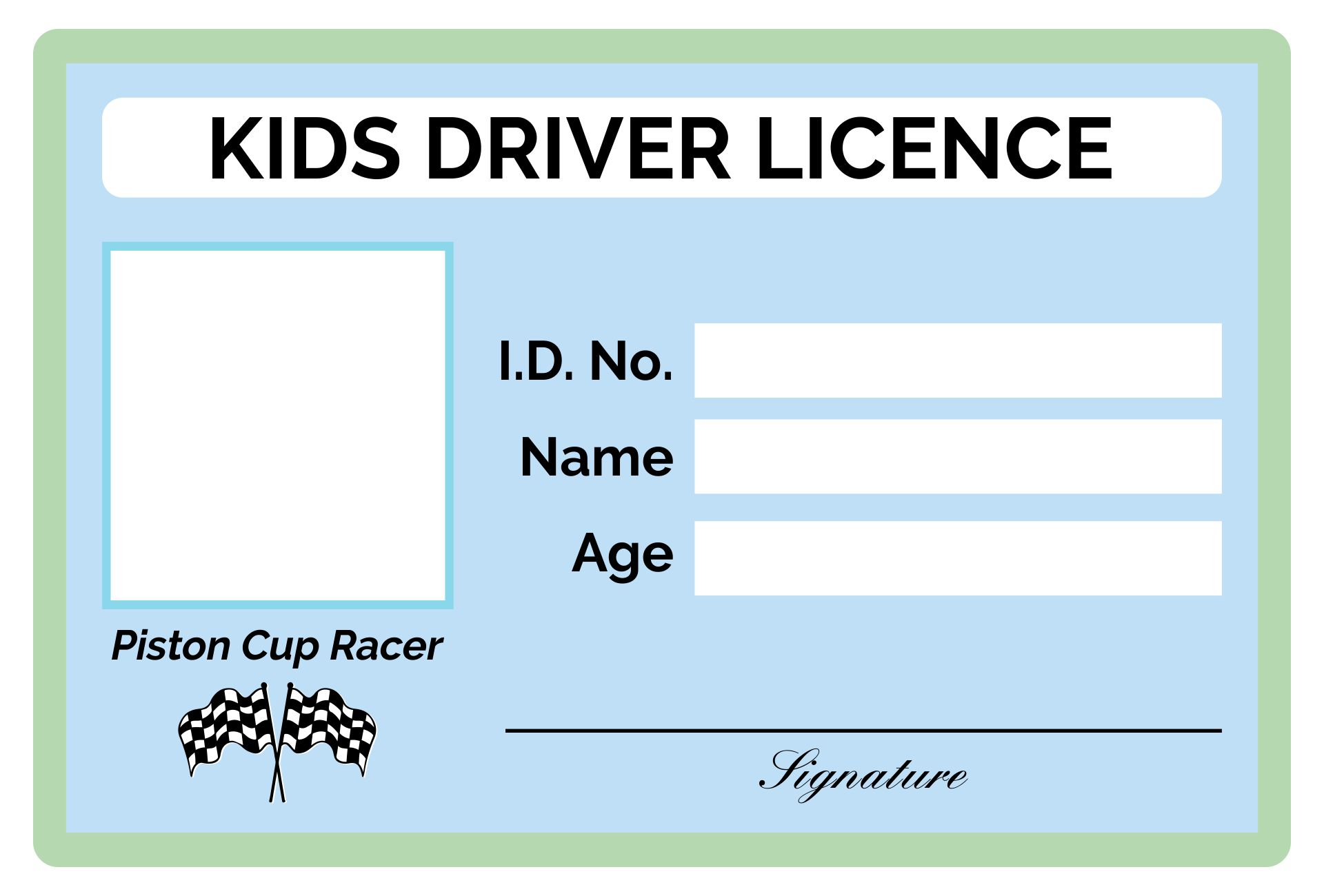 Blank Drivers License Template For Kids