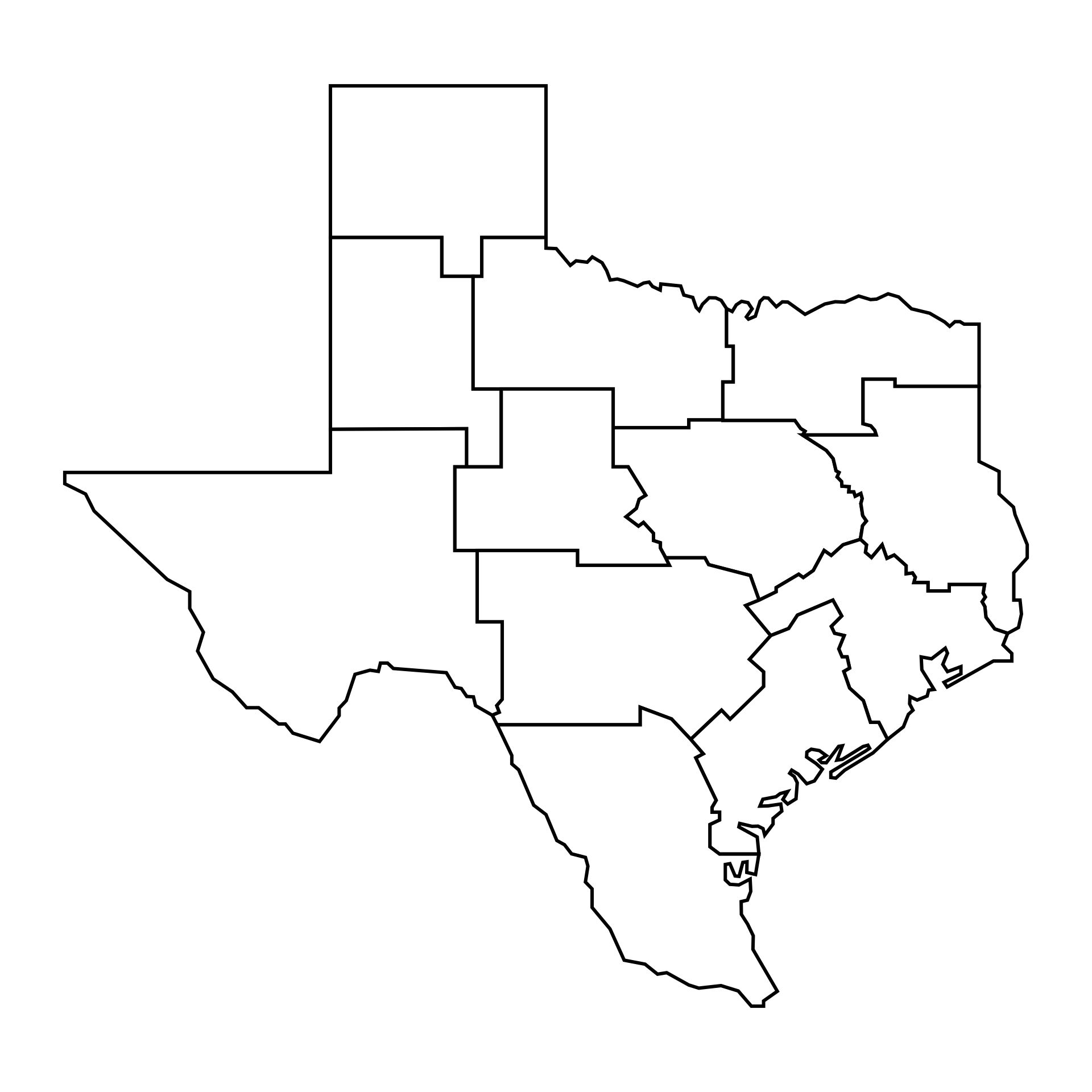 Blank Map Of Texas Outline Map Printable