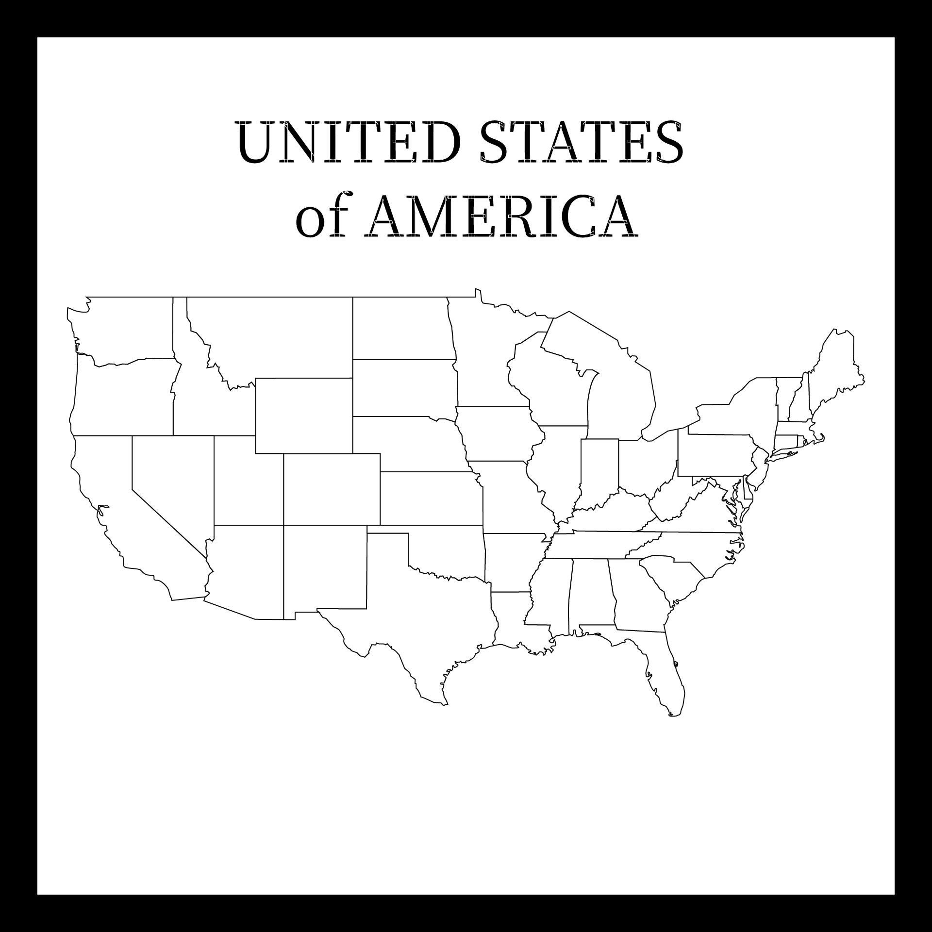 Blank Map Of United States Of America Printable