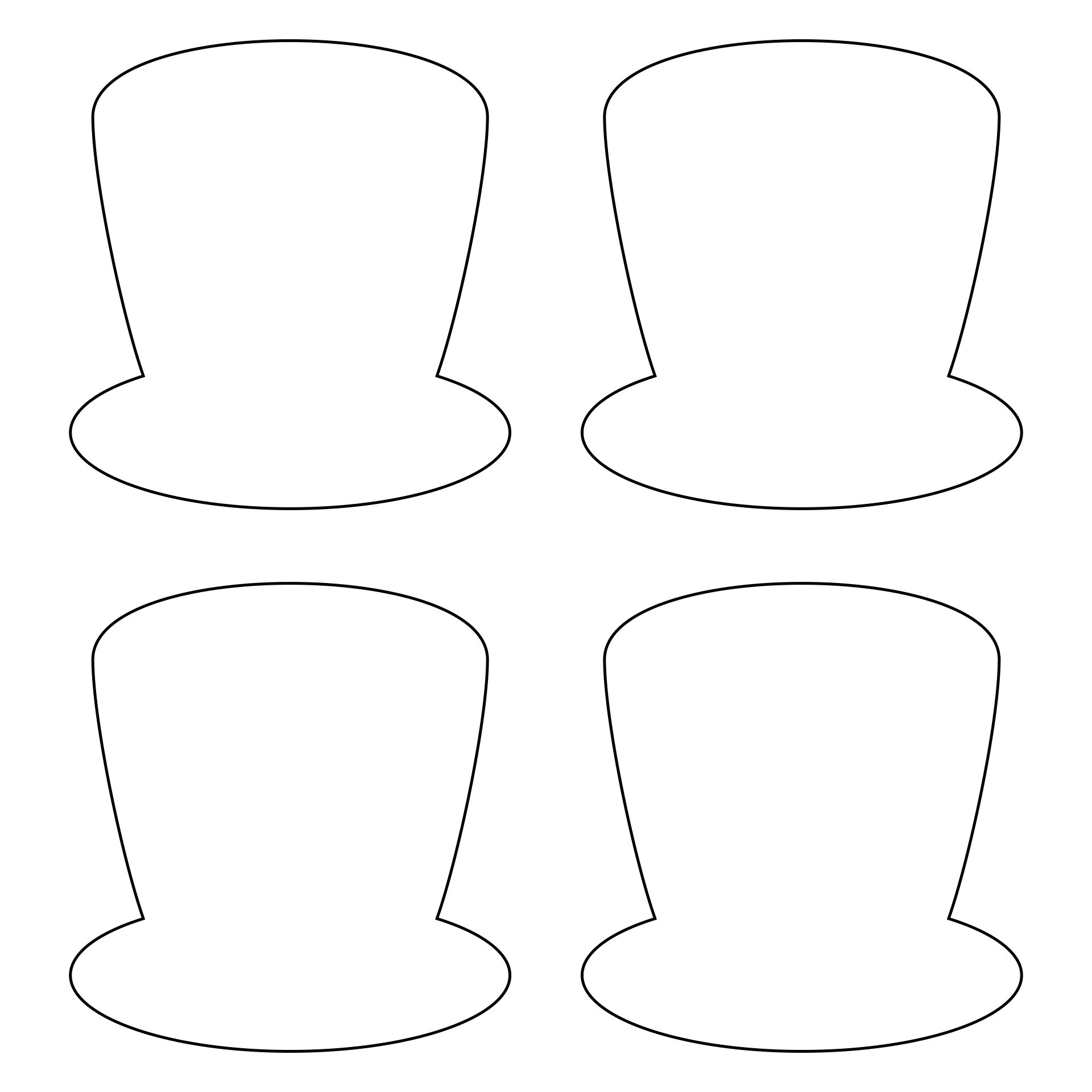 Classic Top Hat Template Printable
